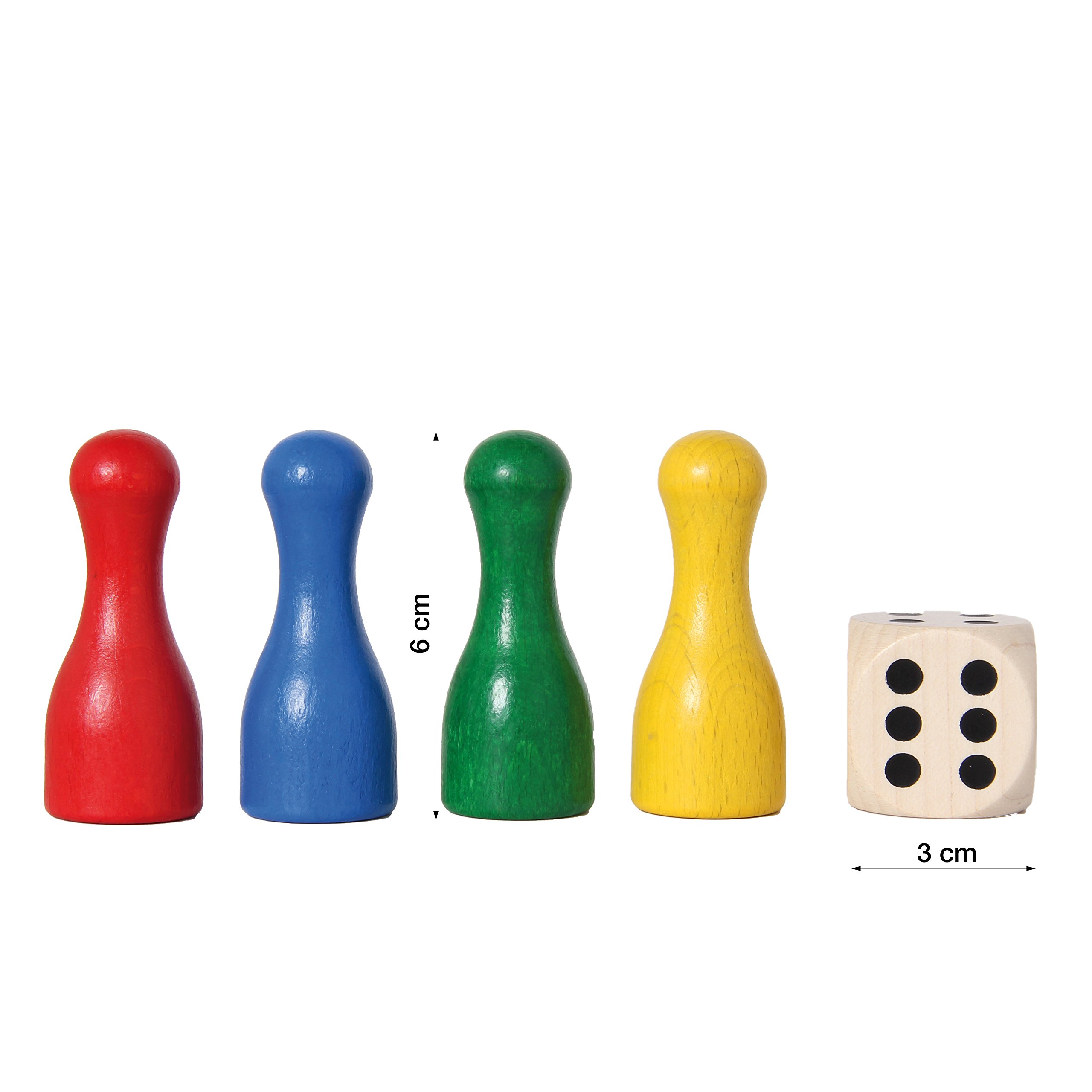 Bartl 108412 Brettspiel Ludo für 6 Personen groß aus Holz XXL Format 50cm x 50cm
