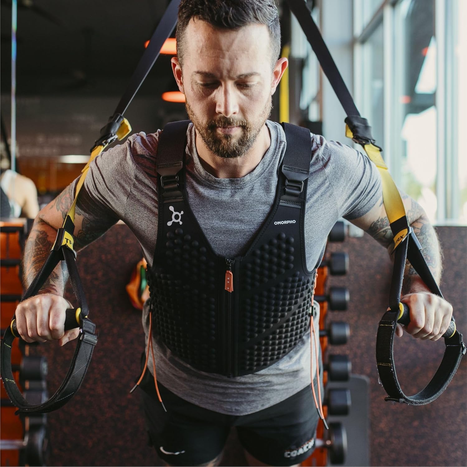 OMORPHO Men’s G-Vest, 10 lb low-profile weighted vest with adjustable, comfort fit. Ideal for strength, running and fitness.