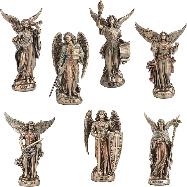 Veronese Design 7 Erzengel Figuren Set - Sammlerstück in Bronze-Finish