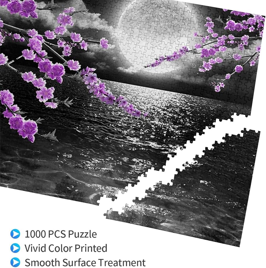 Amazon.co.jp: ジグソーパズル 1000ピース 紫の桜 月夜桜 夜空 満月 海 Amazon.co.jp: ジグソーパズル 1000ピース 紫の桜 月夜桜 夜空 満月 海