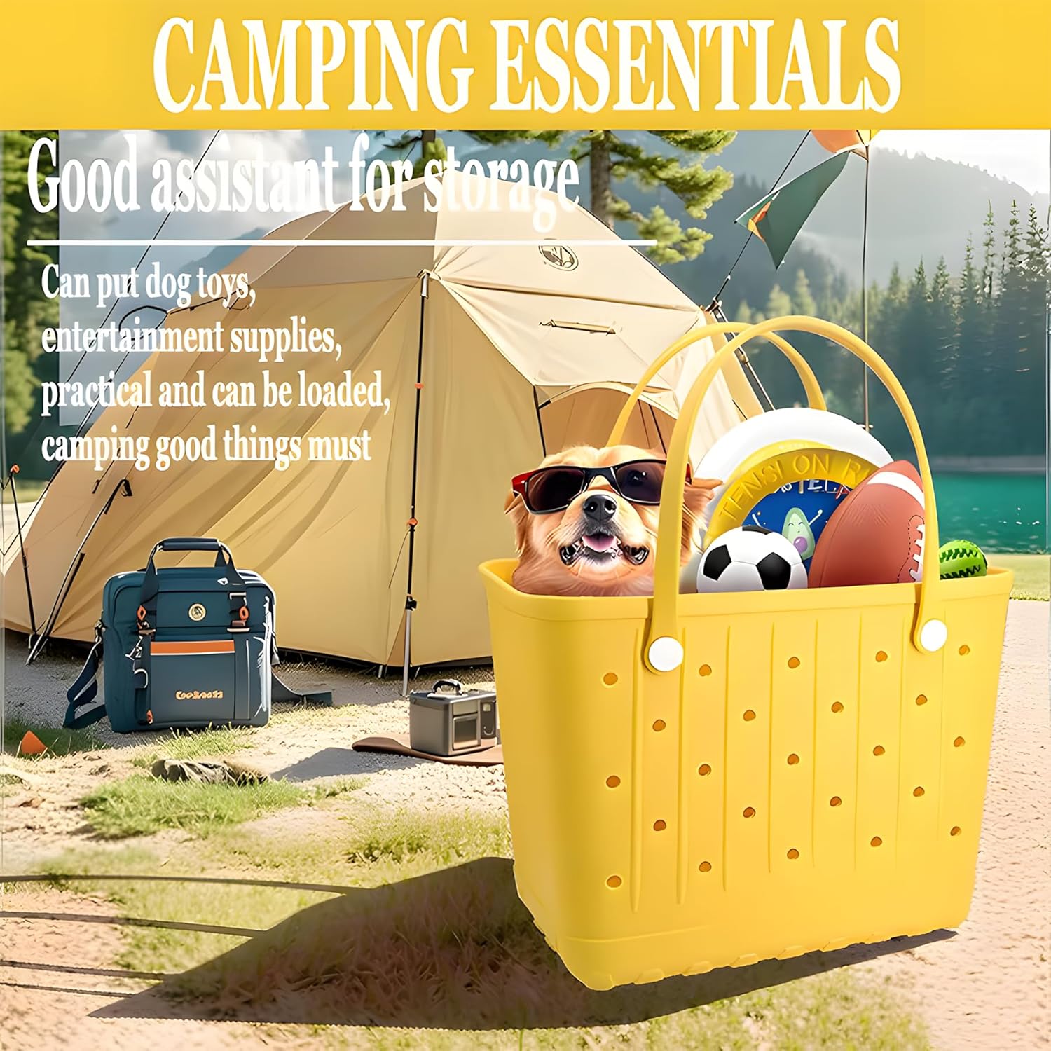 Large Rubber Beach Bag Travel Totes Mens Womens Waterproof Rubber Beach Tote for Work, Picnics, Shopping, Outdoor - Image 7