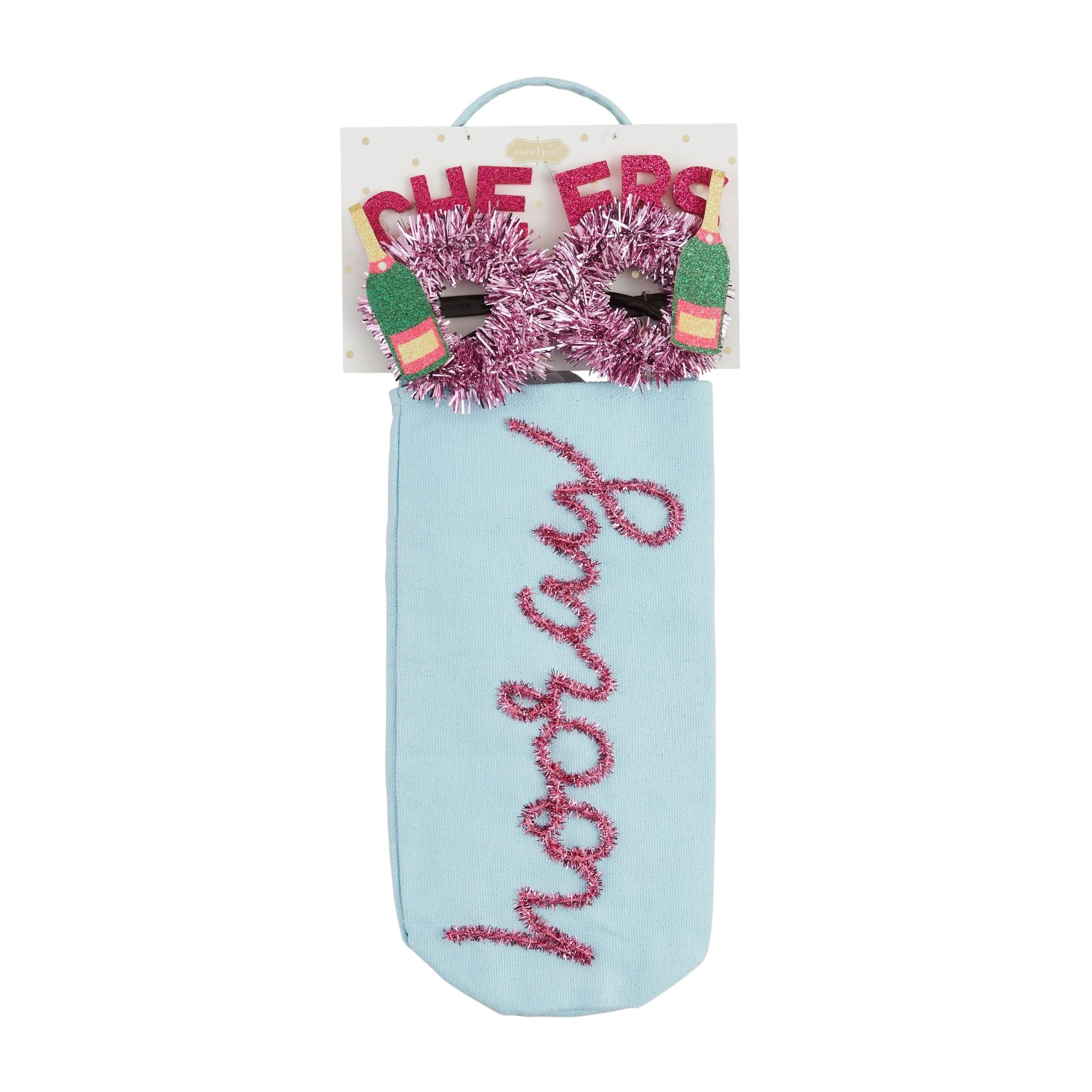 Verres à vin multicolores grand format Mud Pie Hooray de 35,6 cm