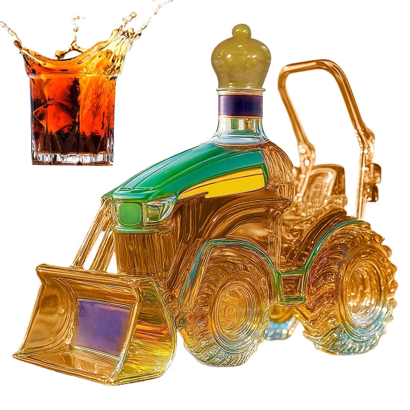 Decanter per tequila - Contenitore per bottiglie di vino con scultura tridimensionale creativa premium da 1000 ml per trattore, espositore per ornamento per riporre oggetti in cristallino senza