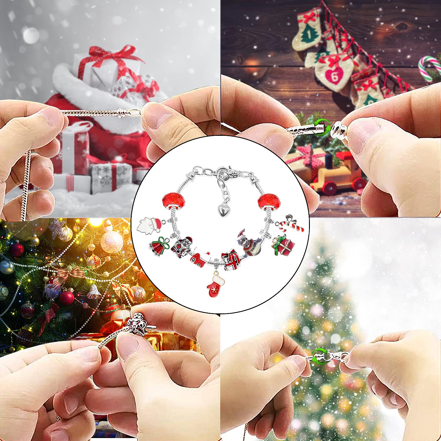 Awutzut Calendario Avvento Ragazza 2026 Regalo di Natale con Bracciale e 22 Charm per Bambini