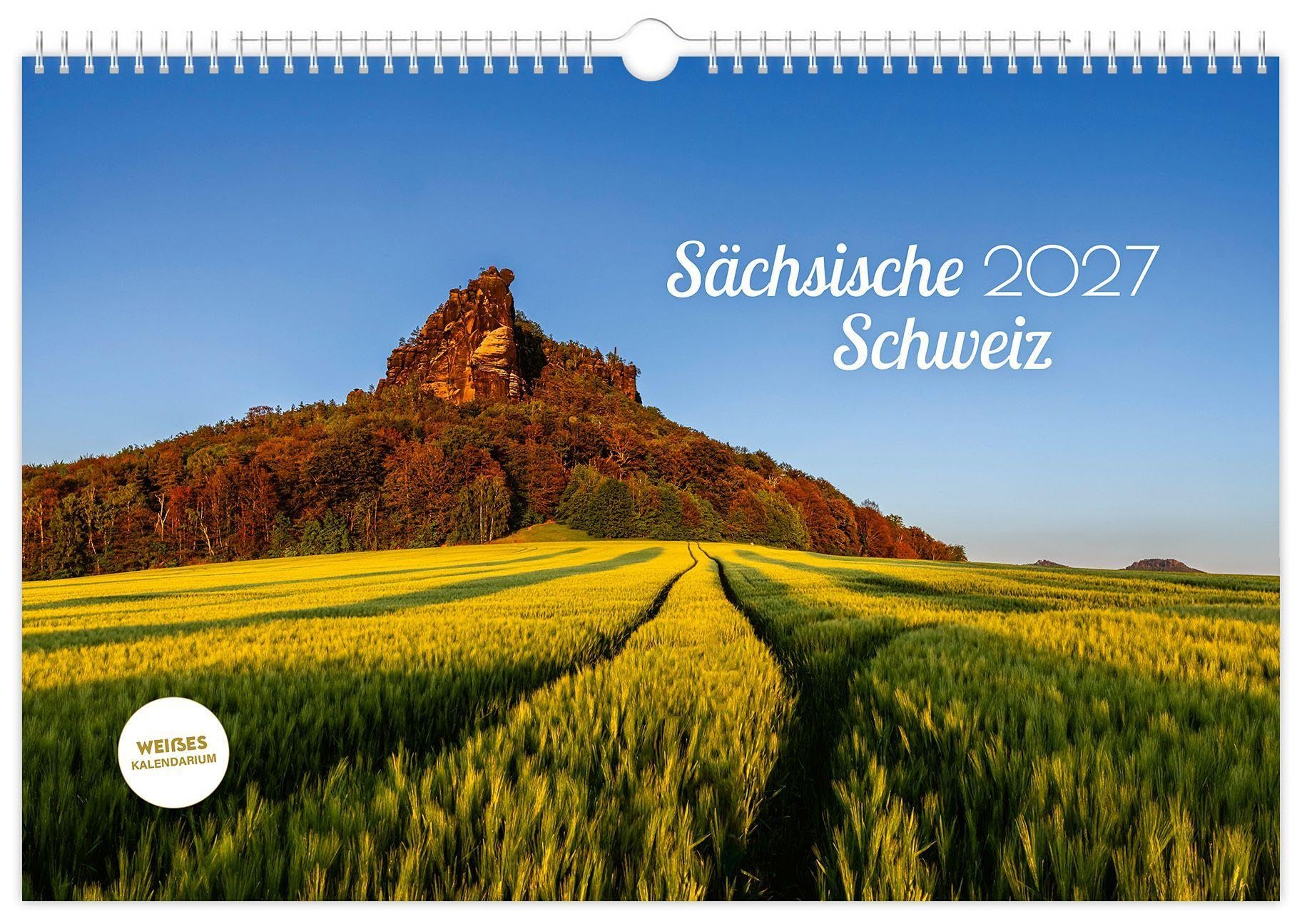 Calendrier Suisse Saxonne 2027 de 45x30 cm idéal pour décorer un salon