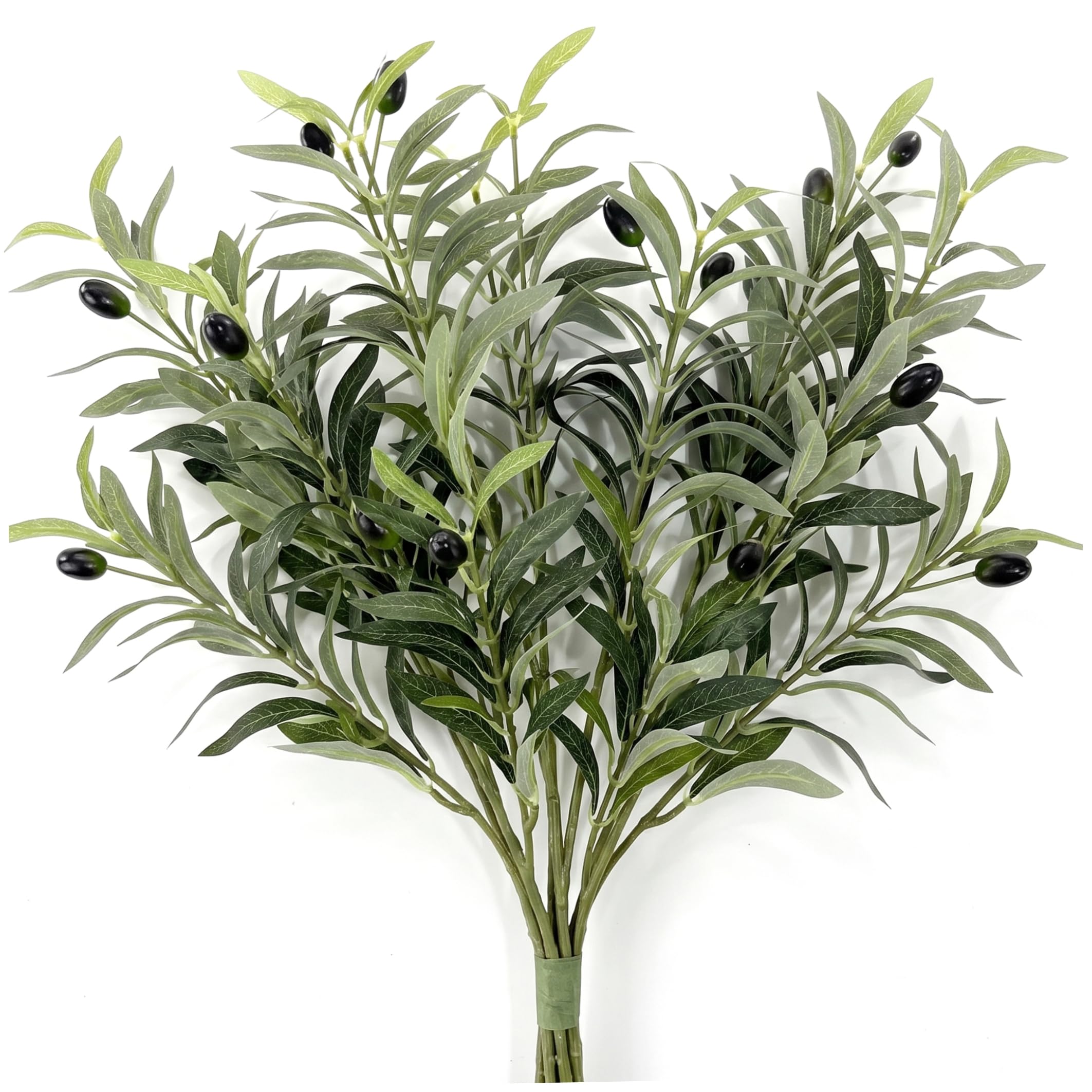 CAKEEYUM 6 Pack 16 Inch Indoor Artificial Olive Branches Realistic Greenery Stems for Vase Decor