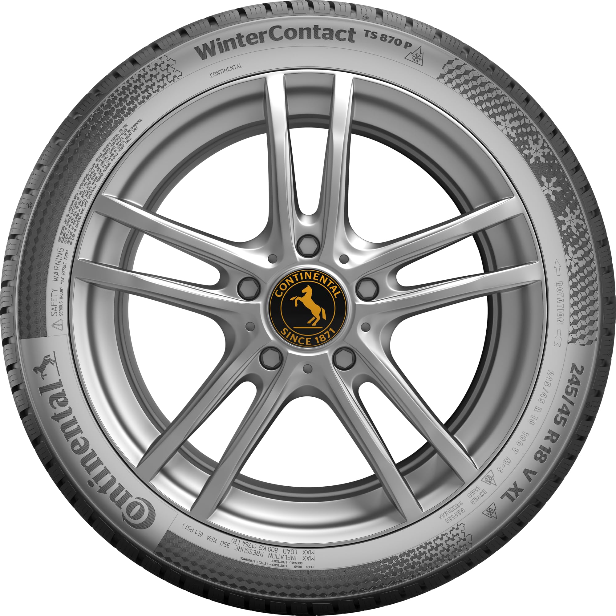 CONTINENTAL - WinterContact TS 870 P - 255/40 R 20-101V/C/B/71dB - Neumáticos de invierno