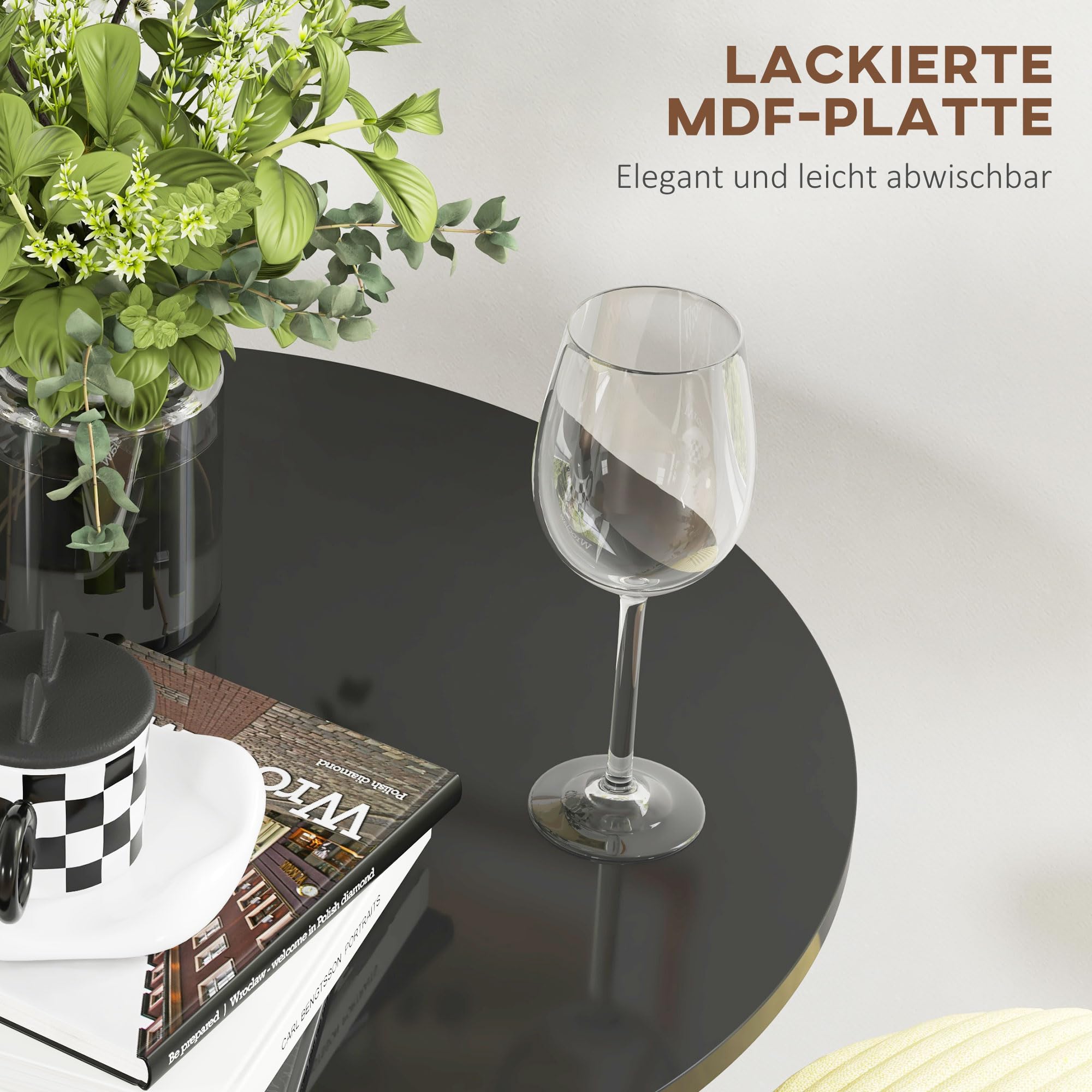 HOMCOM Mesa de Bar Redonda, Mesa de Comedor, Ø60x102 cm, con Encimera Laminada y Marco de Acero, para 2 Personas, Moderna, para Casa, Cocina, Negro