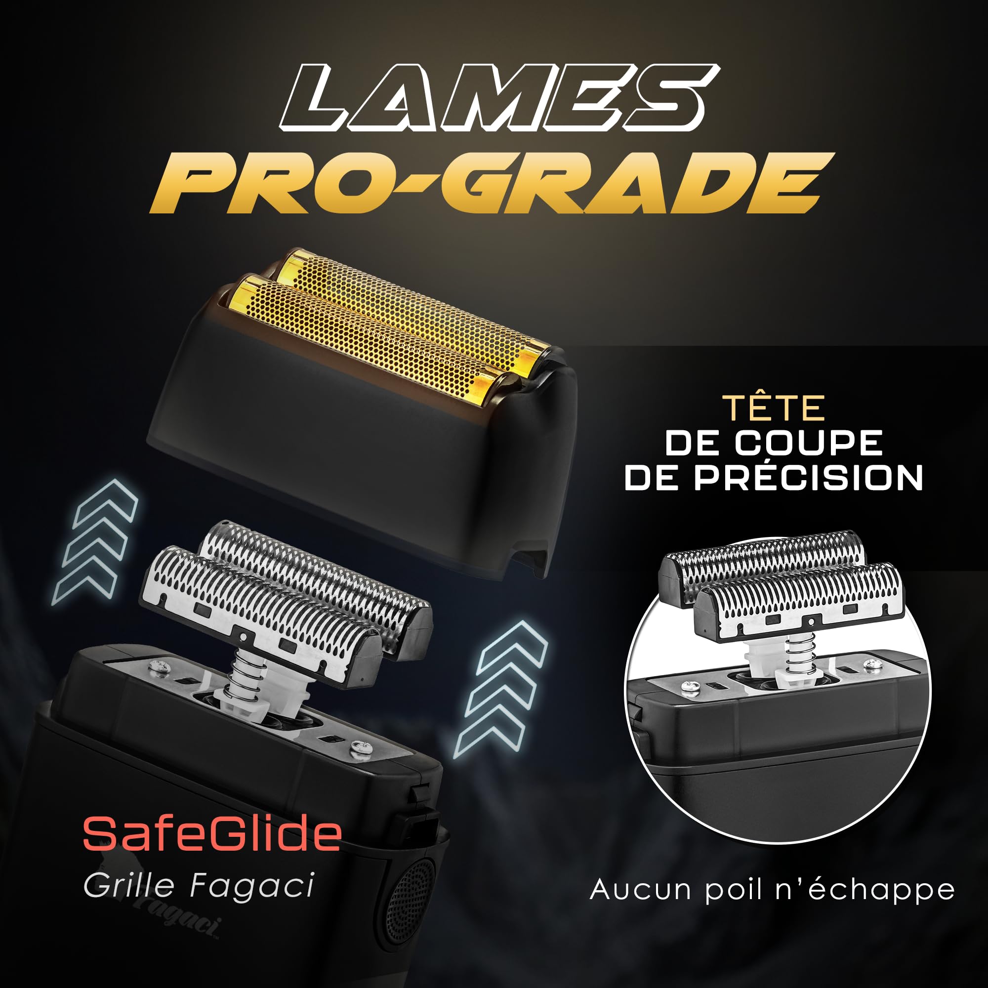 Fagaci Rasoir à Grille Homme avec Rasage Ultra Lisse, Rasoir Barbe Homme Électrique Zéro irritation, Foil Shaver 8500 tr/min à couple élevé avec 3h d’autonomie, Nettoyage Facile