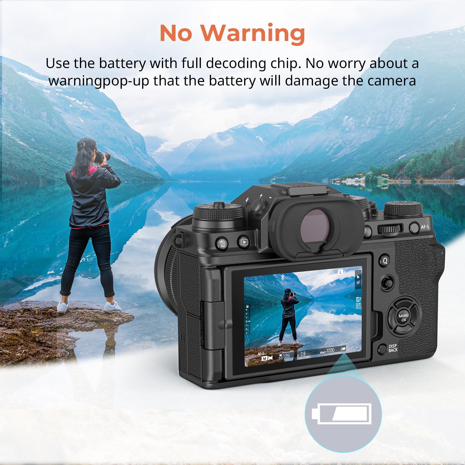 SMALLRIG Battery 2400mAh USB-C Kamera-Akku für Fujifilm NP-W235 X-T5, X-T4, GFX100S, 2,5H voll aufgeladener Kamera-Akku für Fujifilm X-T5, X-T4, X-H2S, X-H2, GFX50S II, VG-XT4, X-S20, Orange – 4970