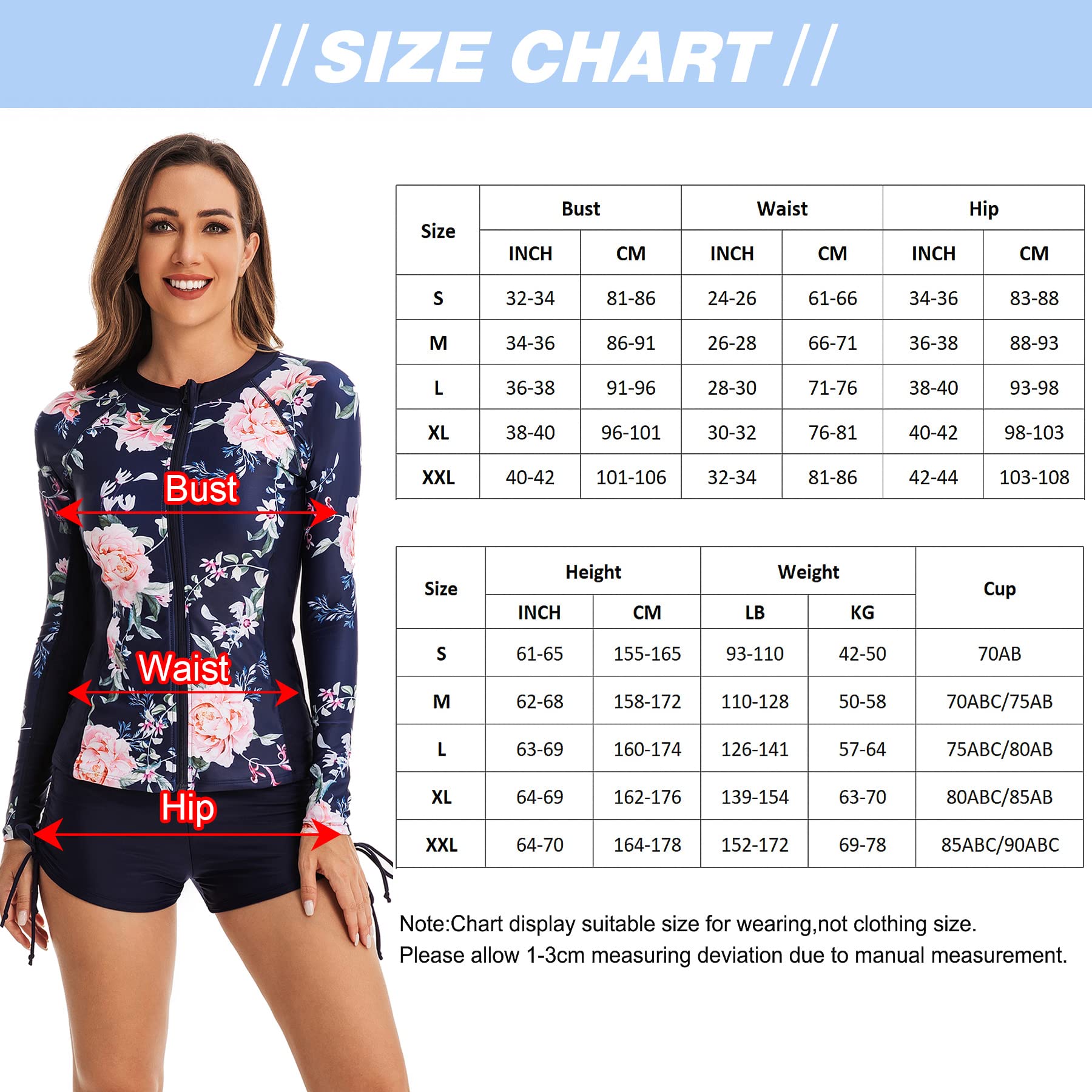 Maillots de Bain 2 Pièces Femmes Manche Longue Rashguard Deux Pièces Femme Mode Col Rond Surf Natation Sport Vêtements de Plage