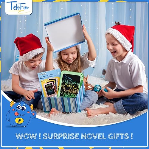 Miniatura 2 de TEKFUN Regalos de juguetes para niños pequeños, tableta de escritura LCD de 8.5 pulgadas, tablero de garabatos para niños con calcomanías, tableta