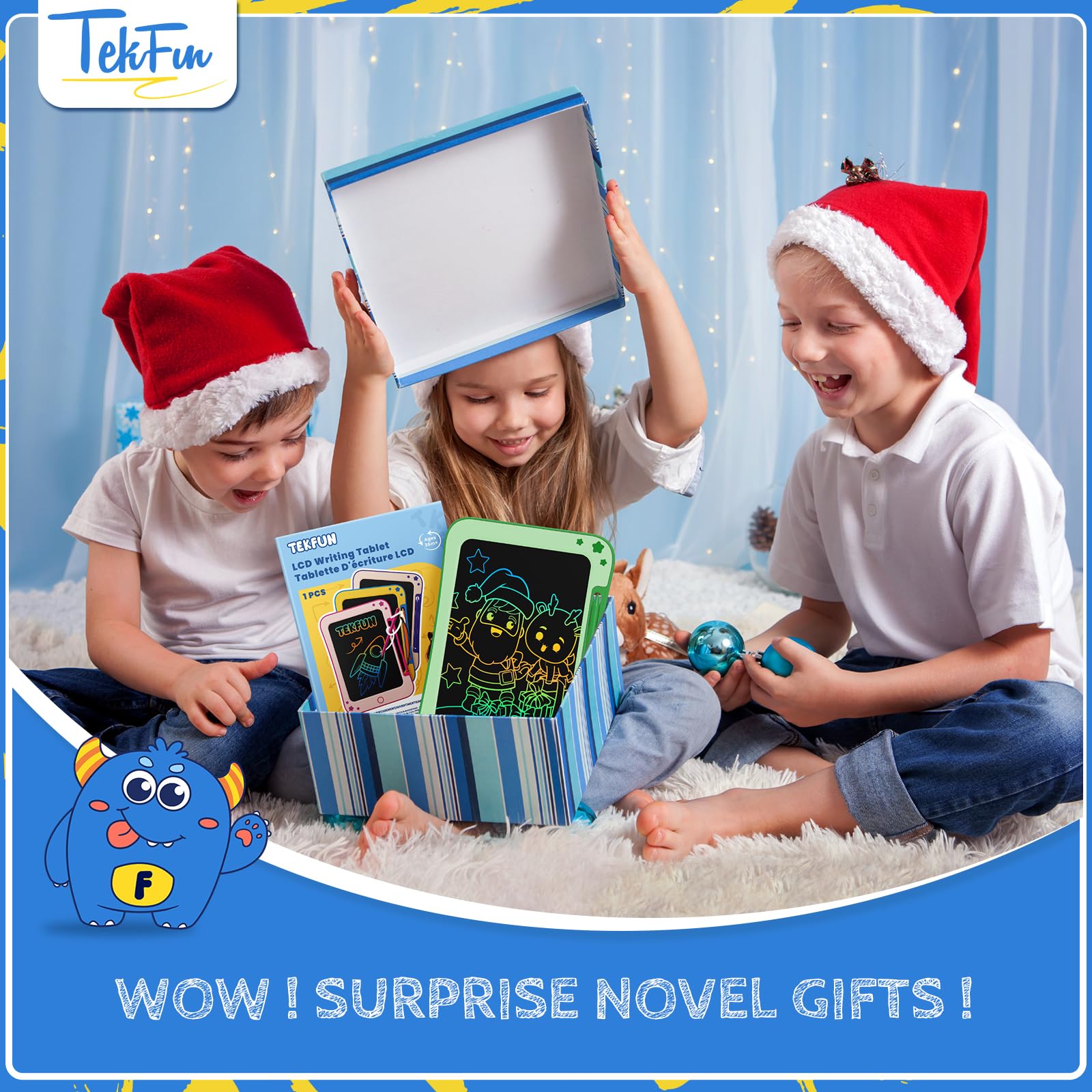 TEKFUN Tavoletta Grafica Bambini 8,5 Pollici LCD Lavagna per Bambini, Lavagna Cancellabile Bambini, Giocattolo per 3 4 5 6 7 anni Bambini Regali di Compleanno per Ragazzi e Ragazze (Verde)