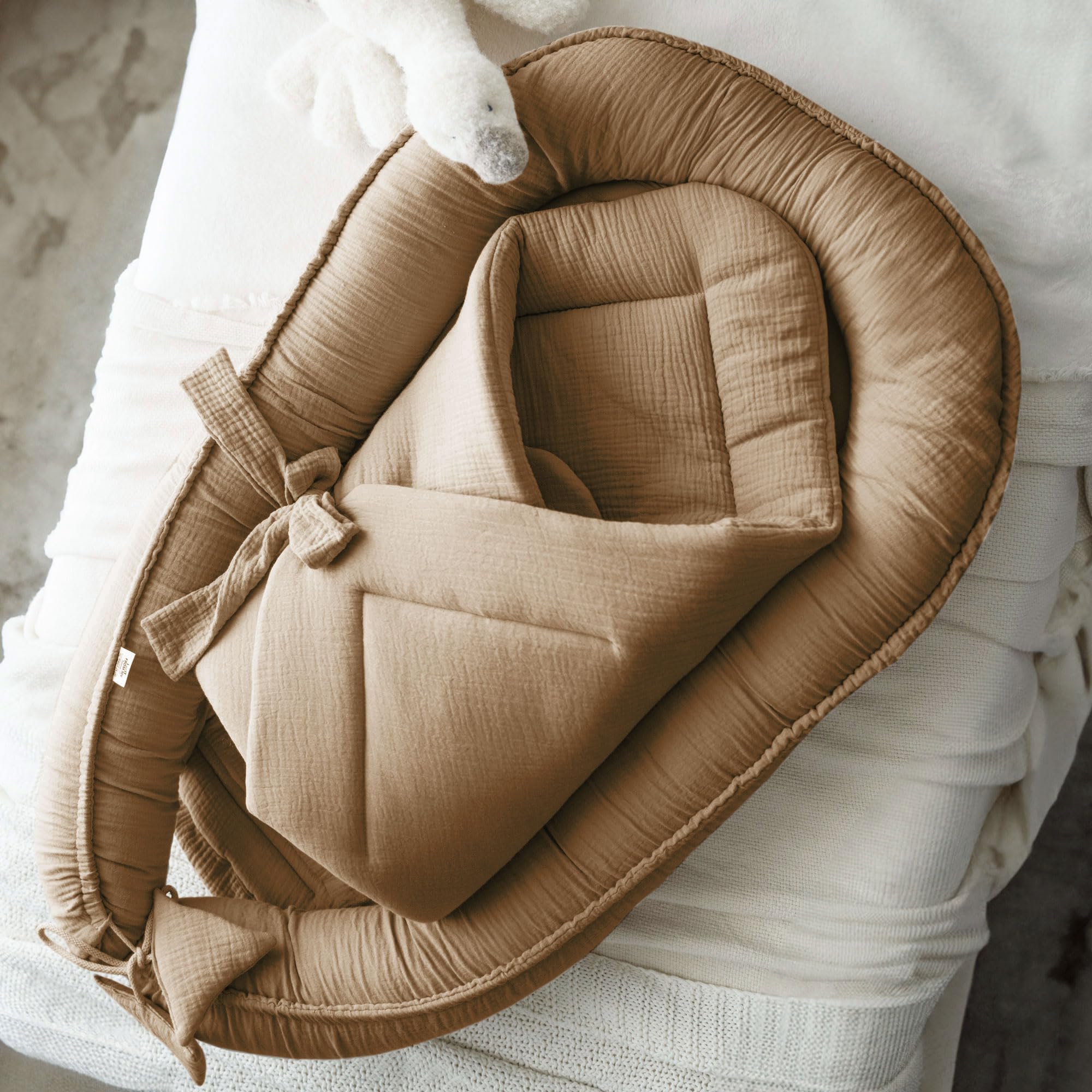 PaLulli Nid Bébé Nid Bébé Cocon Bébé 50x90 C, 2 Faces, 100% Coton, Nid