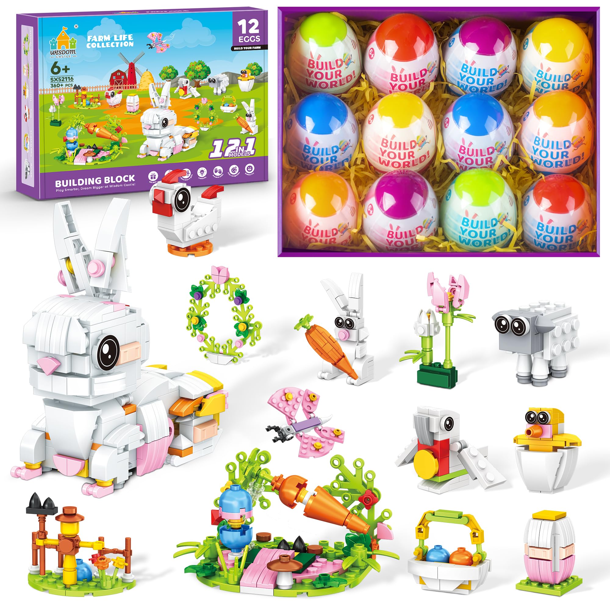 Amazon.com: Easter Bunny Building Toy Set, Easter Gifts for Kids