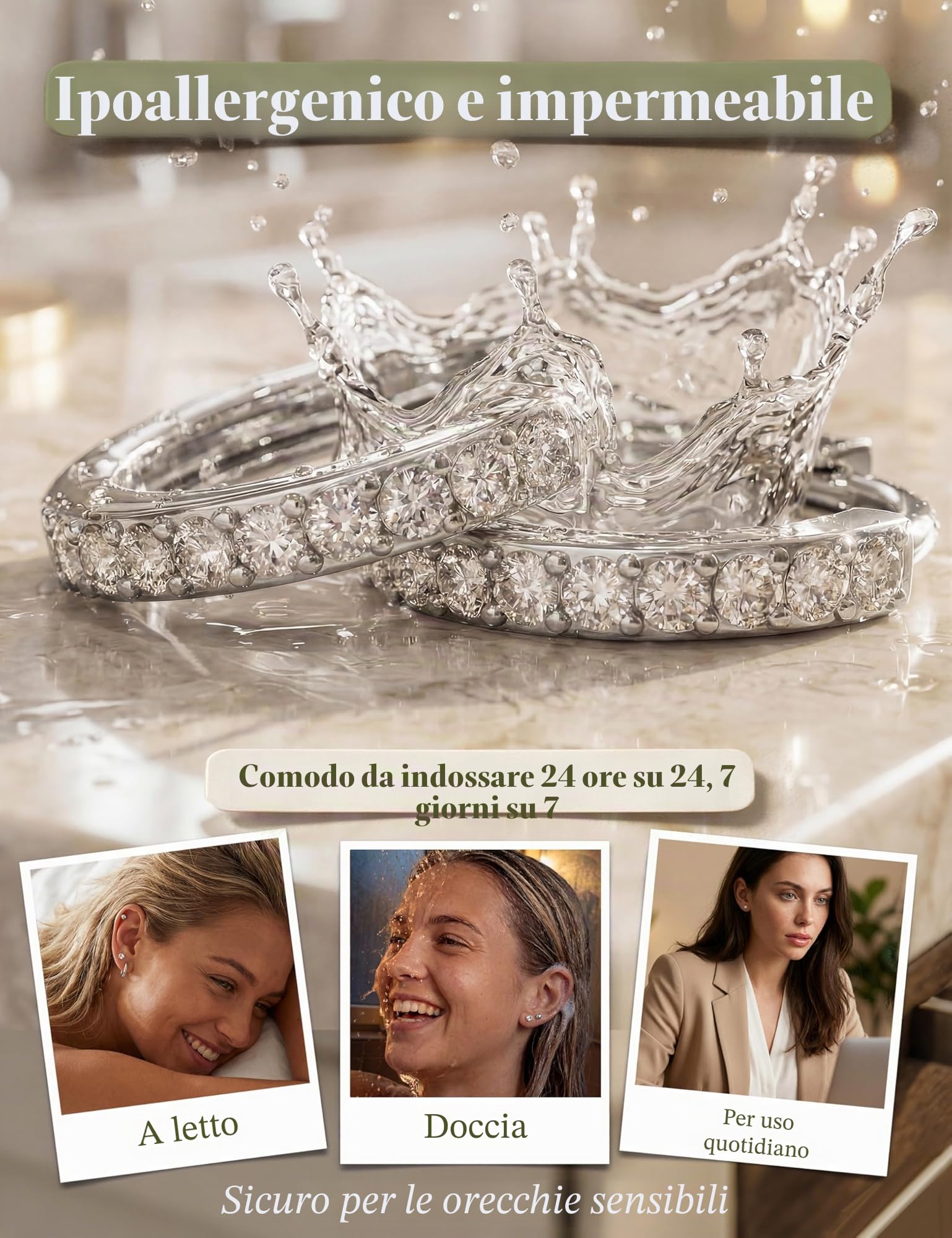 Diamday 12 Paia Orecchini Donna Acciaio Chirurgico Orecchini Set Oro Orecchini Cerchio Piercing Orecchio Ipoallergenica Helix Cartilagine Orecchino Donna Orecchini Cerchio Piccoli Multi Piercings