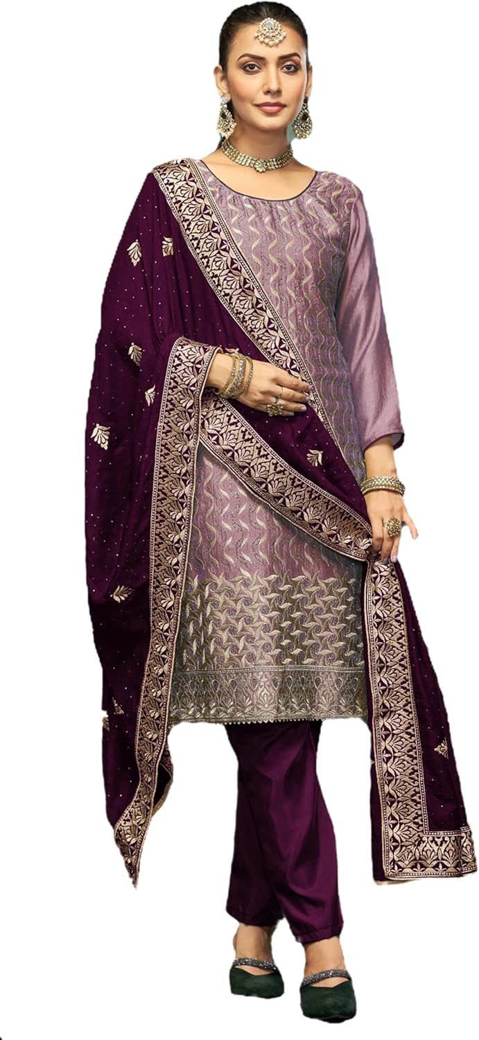 Eid festival ready to wear salwar kameez embroidered indian wedding plus size salwar suit for women (2810)