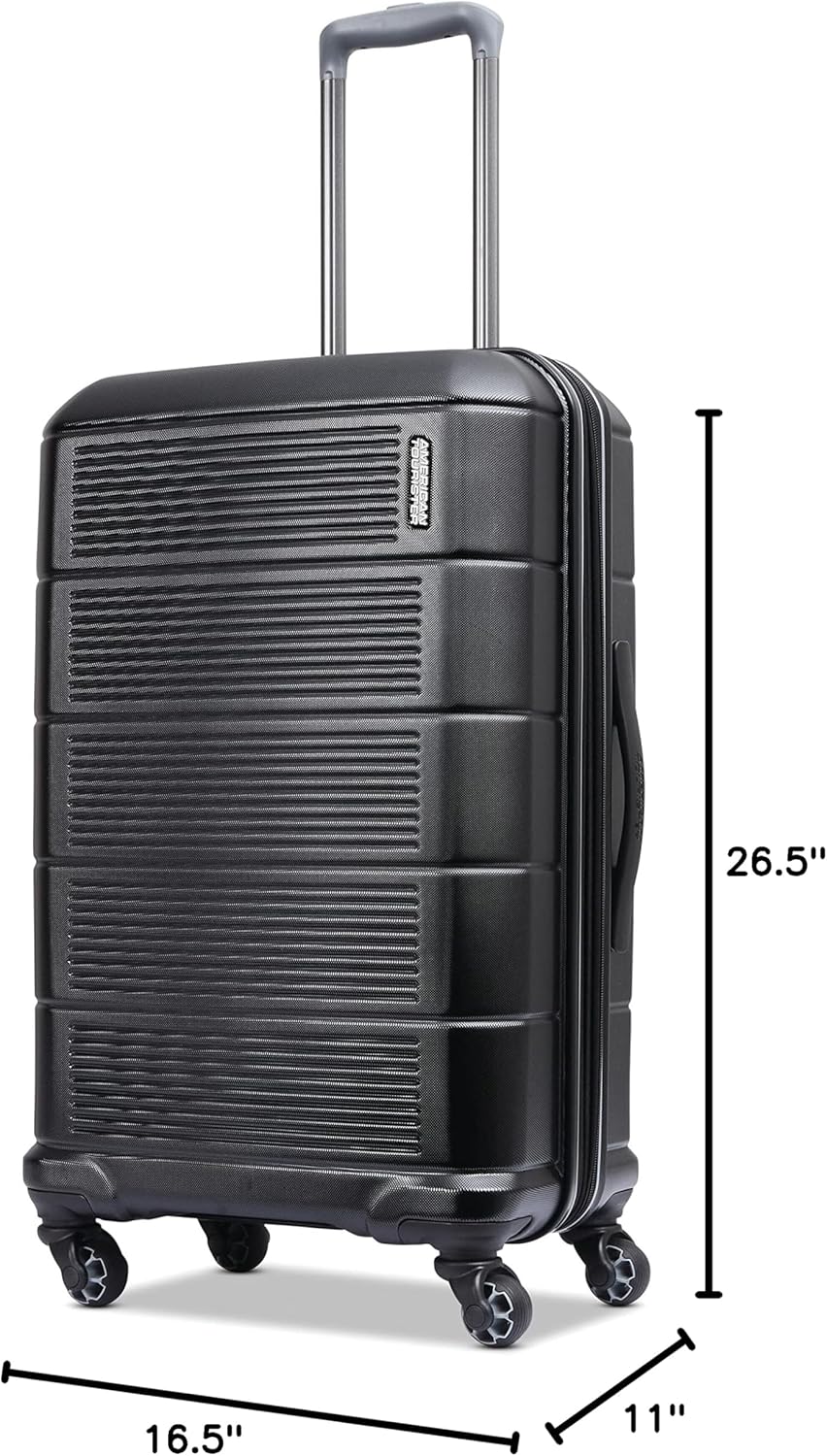 American Tourister Stratum 2.0 Expandable Hardside Luggage with Spinner Wheels, 24" SPINNER, Jet Black - Image 9