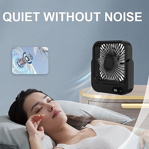 Miniatura 4 de Paquete de 2 ventiladores magnéticos aprobados para cruceros, ventilador portátil con batería de 5000 mAh con 5 velocidades, se adhiere