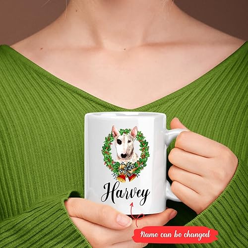 Miniatura 2 de Taza personalizada para perro Bull Terrier inglés, taza de Navidad personalizada de Bull Terrier inglés, regalo de Bull Terrier inglés, taza de café