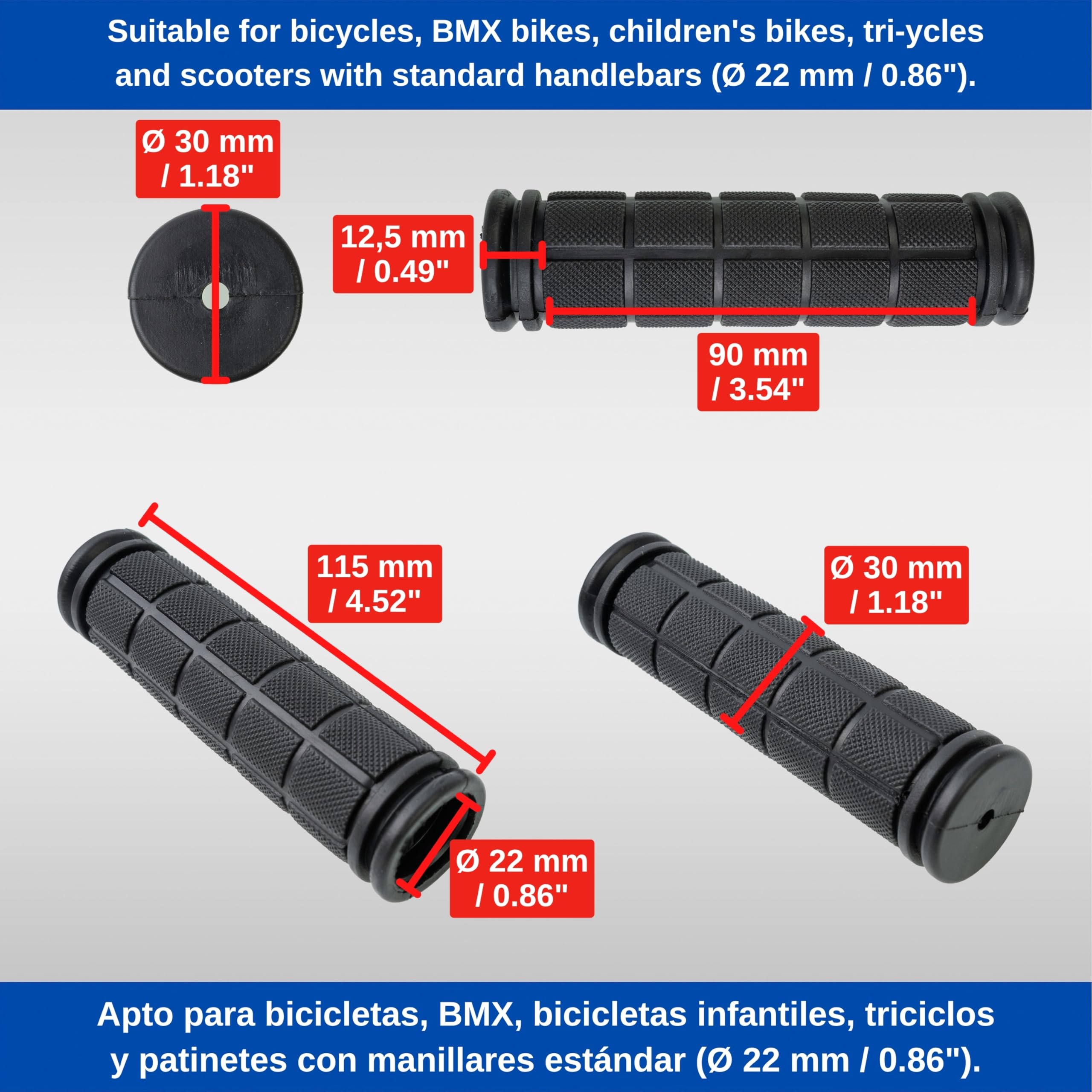 Poignées De Brouette En Caoutchouc Pour Vélos, Motos Et