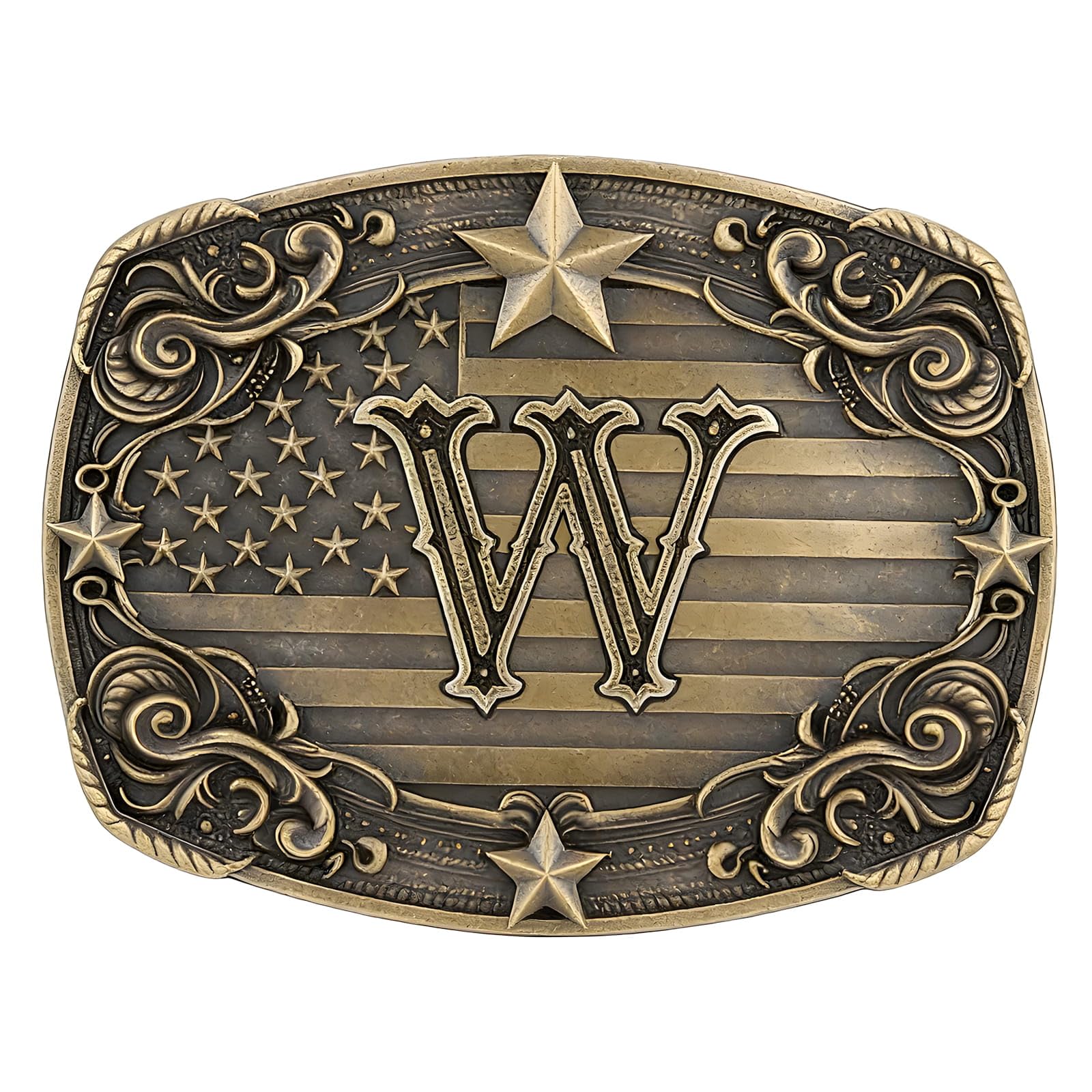 Western Cowboy Vintage Rodeo A-Z Initial Letter Belt Buckle Men