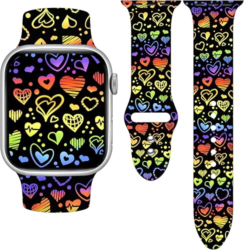 Pride - Correa de reloj compatible con Apple Watch de 1.496 in, 1.575 in, 1.614 in, 1.654 in, 1.732 in, 1.772 in, correas de silicona reemplazables