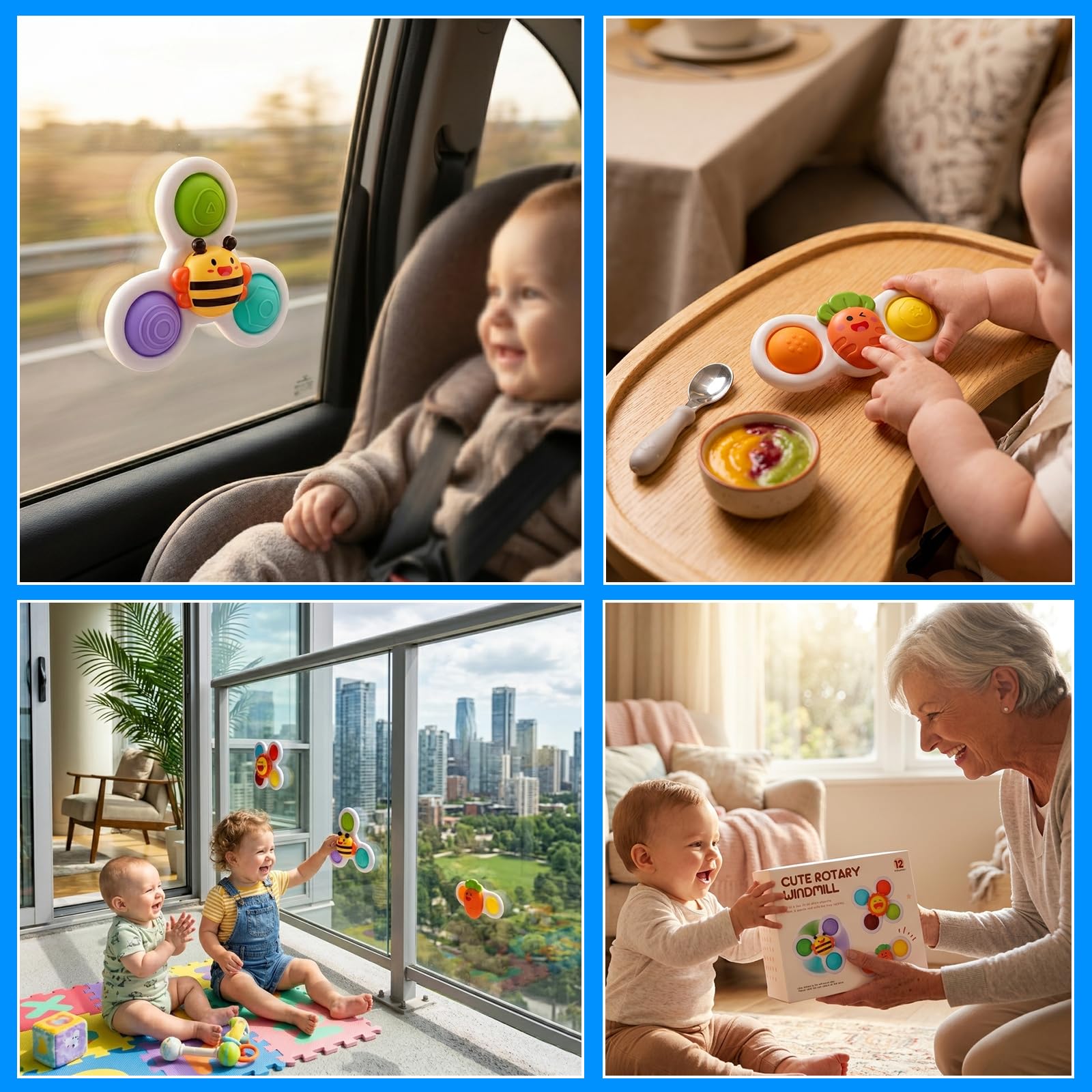 DESPOINA Spinner Bebé con Ventosa, Juguetes Giratorios Sensoriales Educativos, Juguetes de Baño para Trona y Viaje, Regalos Ideales para Niños y Niñas Pequeños — view 7