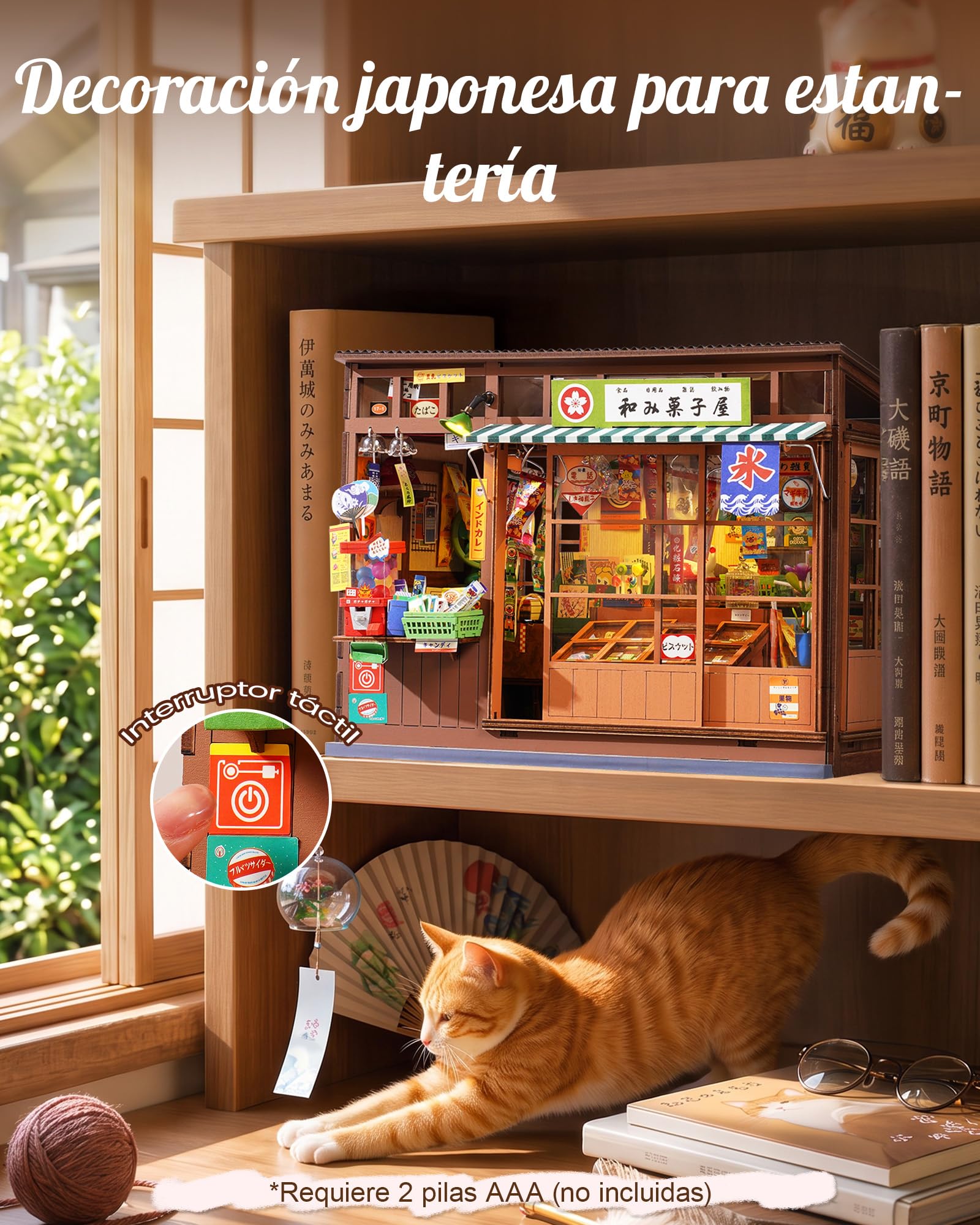 Rolife Book Nook Japan Nostalgic Corner Shop, DIY Miniature House con LED