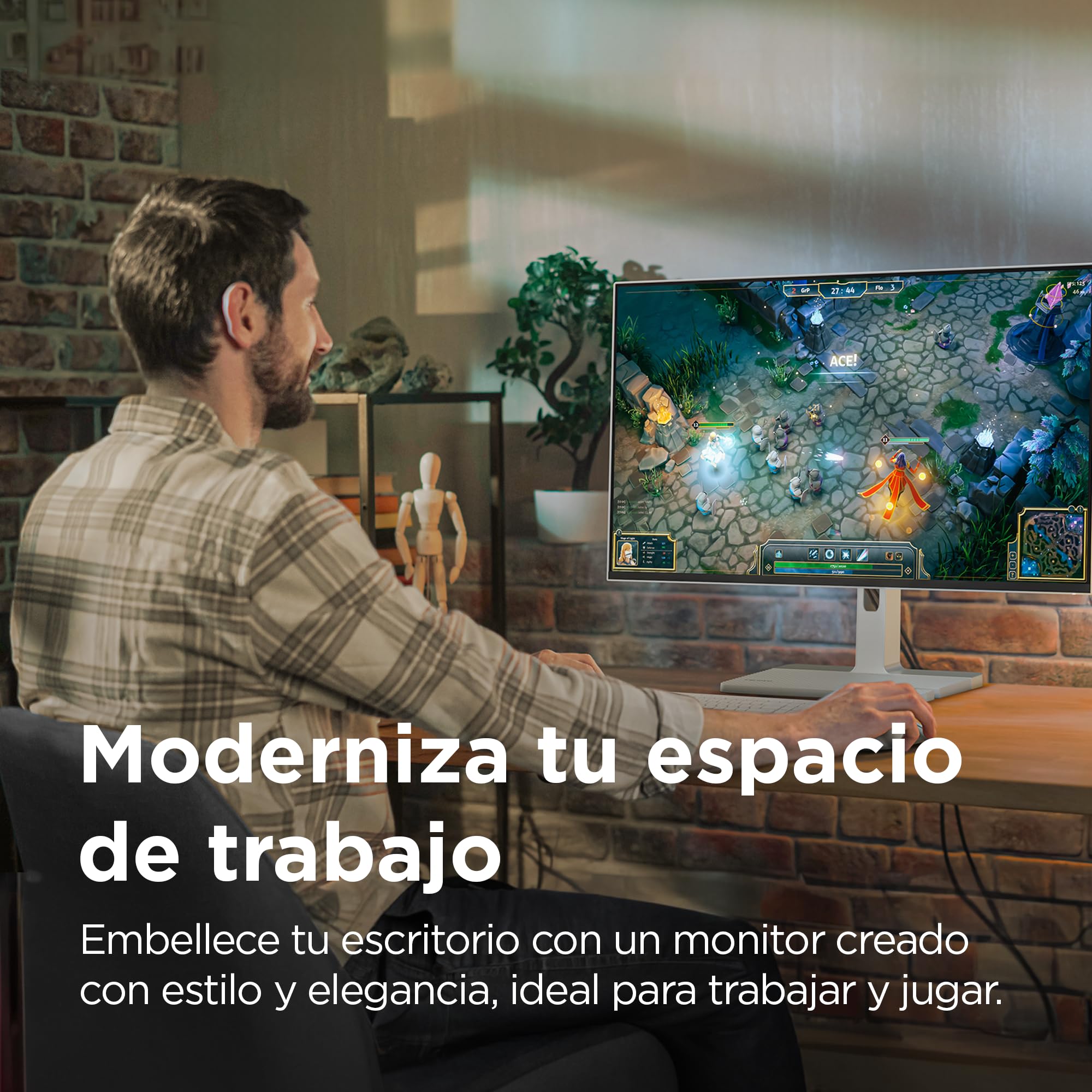 Lenovo L24m-4A - Monitor FHD 23.8" (IPS, 4 Lados Ultrafinos, HDMI 1.4 - USB-C, 16:9, Tasa de Refresco 100Hz, Tiempo Respuesta 1ms, Montaje VESA 100 mm, Ajuste Inclinación/Altura/Pivote/Giro) - Gris