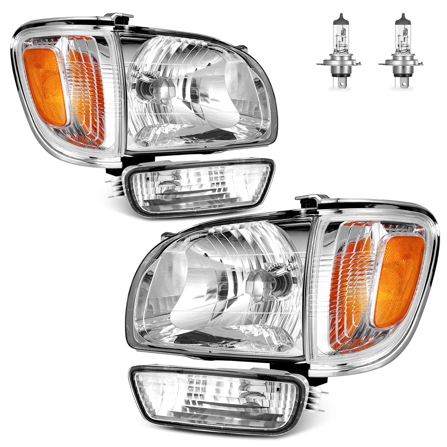 Photo 1 of ROADEAL Headlights W/Bulbs for 2001 2002 2003 2004 Toyota Tacoma Halogen Headlamp Replacement Driver & Passenger Side
