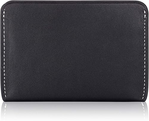 Miniatura 5 de HISCOW Tarjetero plegable delgado minimalista - Piel de becerro italiana, Negro -, Minimalista