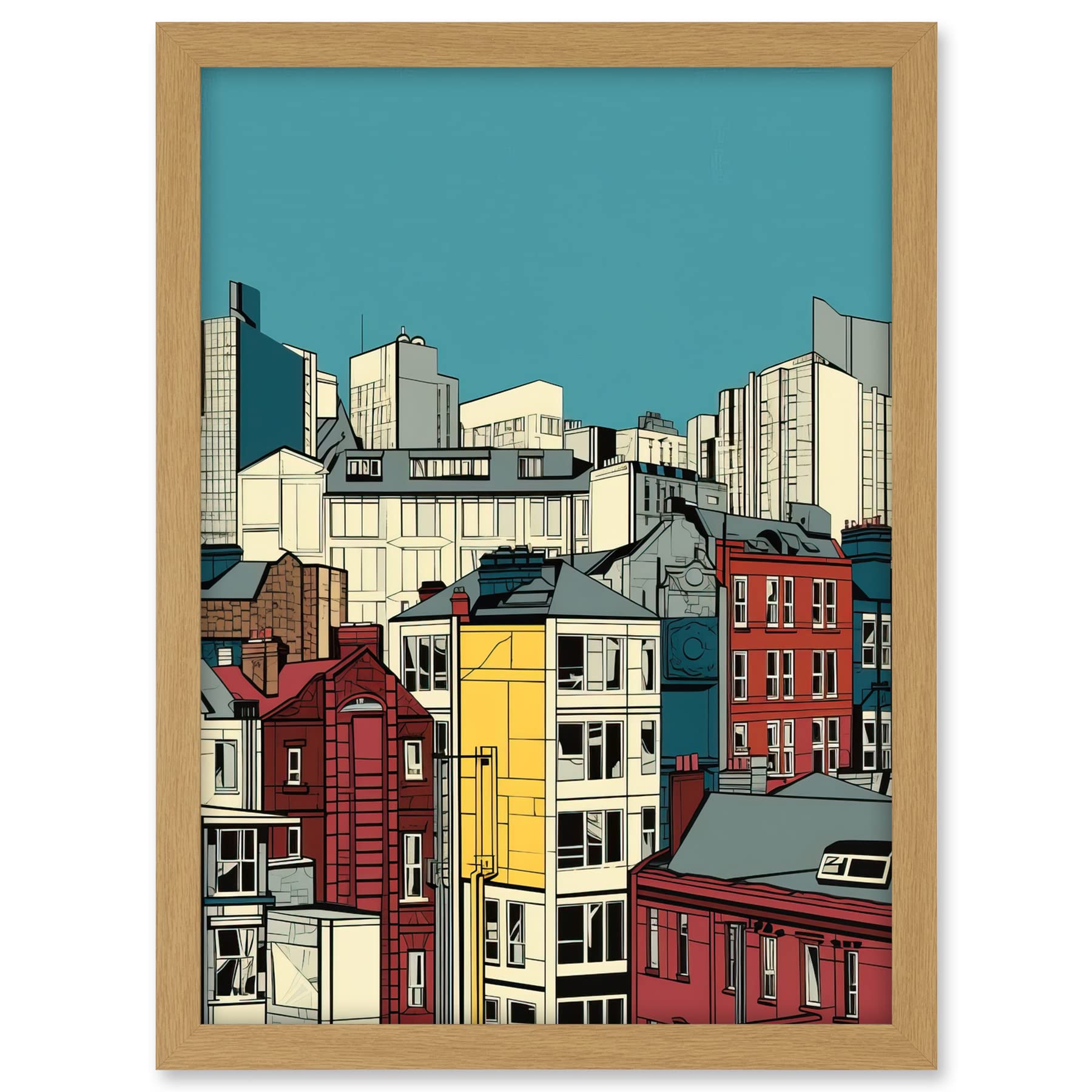Artery8 Manchester City Architecture Styles Cityscape Artwork Framed A3 Wall Art Print