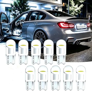 158 LED Bulb White, Side Marker Bulbs, W5W 2825 168 194 10-Pack