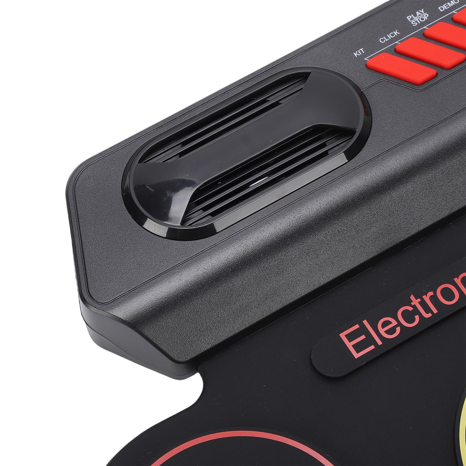 Fockety Elektroniczny zestaw perkusyjny dla dzieci, 7 padów, przenośny zestaw perkusyjny z wbudowanym głośnikiem, gniazdem słuchawkowym, pałeczkami i pedałami, dla początkujących (Wersja kolorowa)