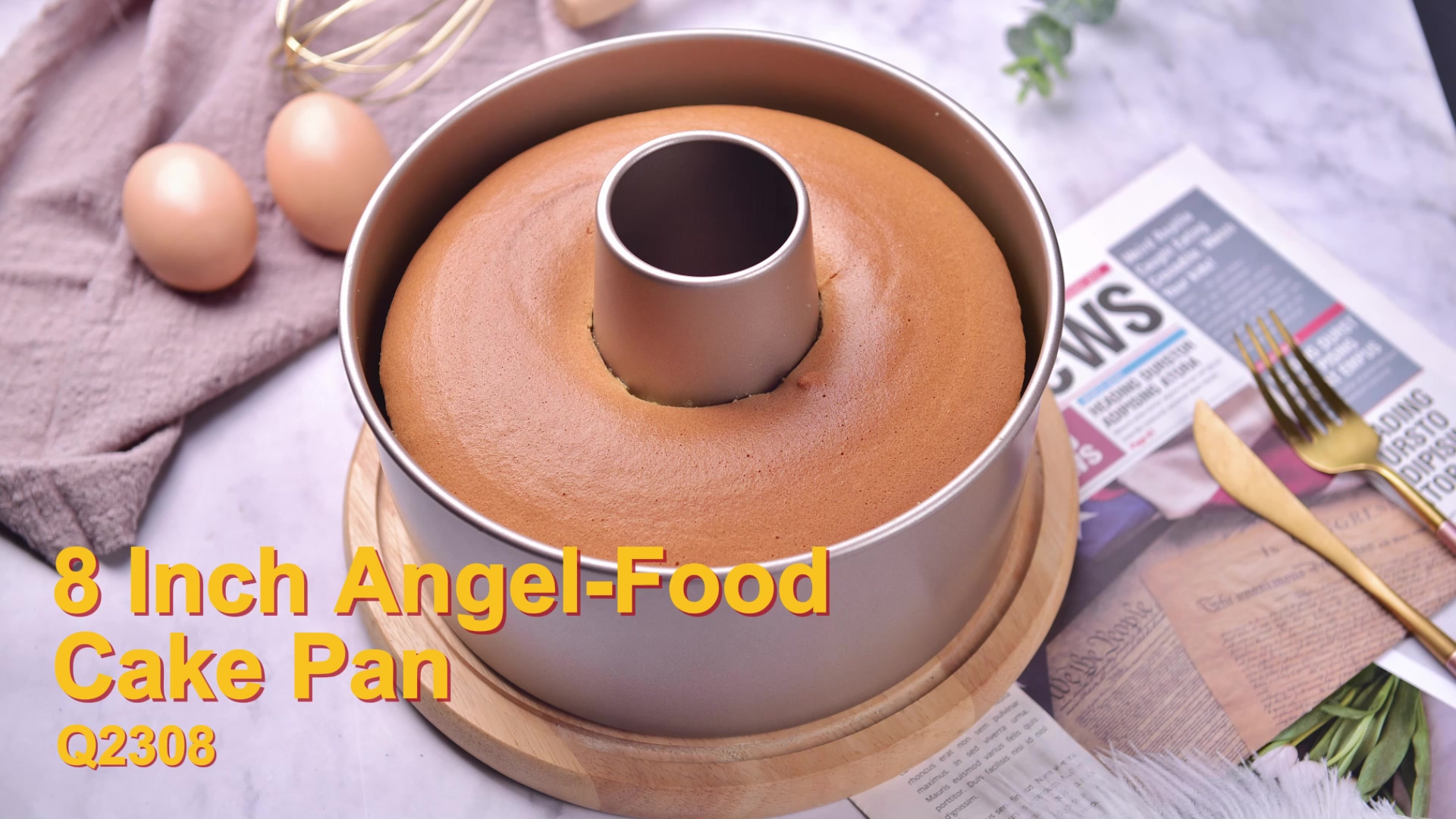 Amazon.com: Bakeley Angel Food Cake Pan, 8-Inch with Removable