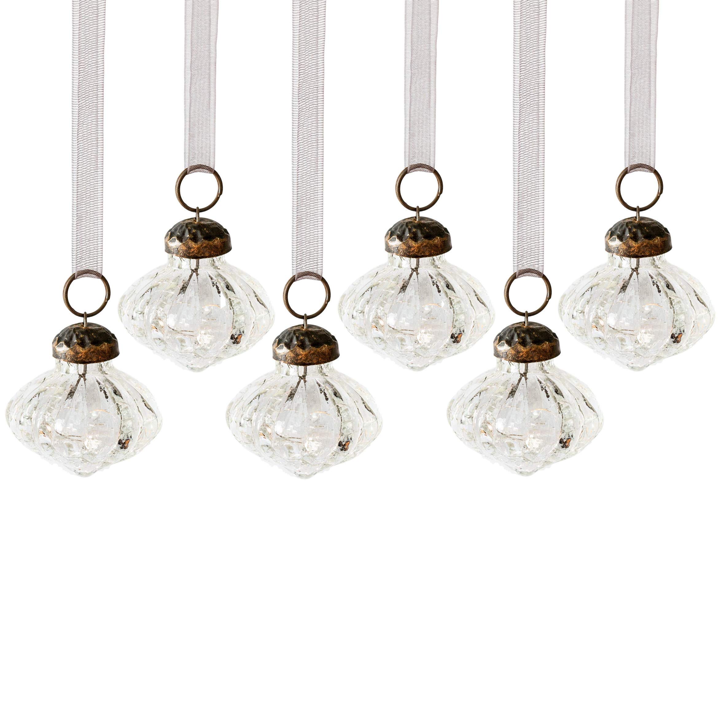 Aurora Christmas Red And Gold Set Of 6 Glass Lantern Christmas Baubles, 1"