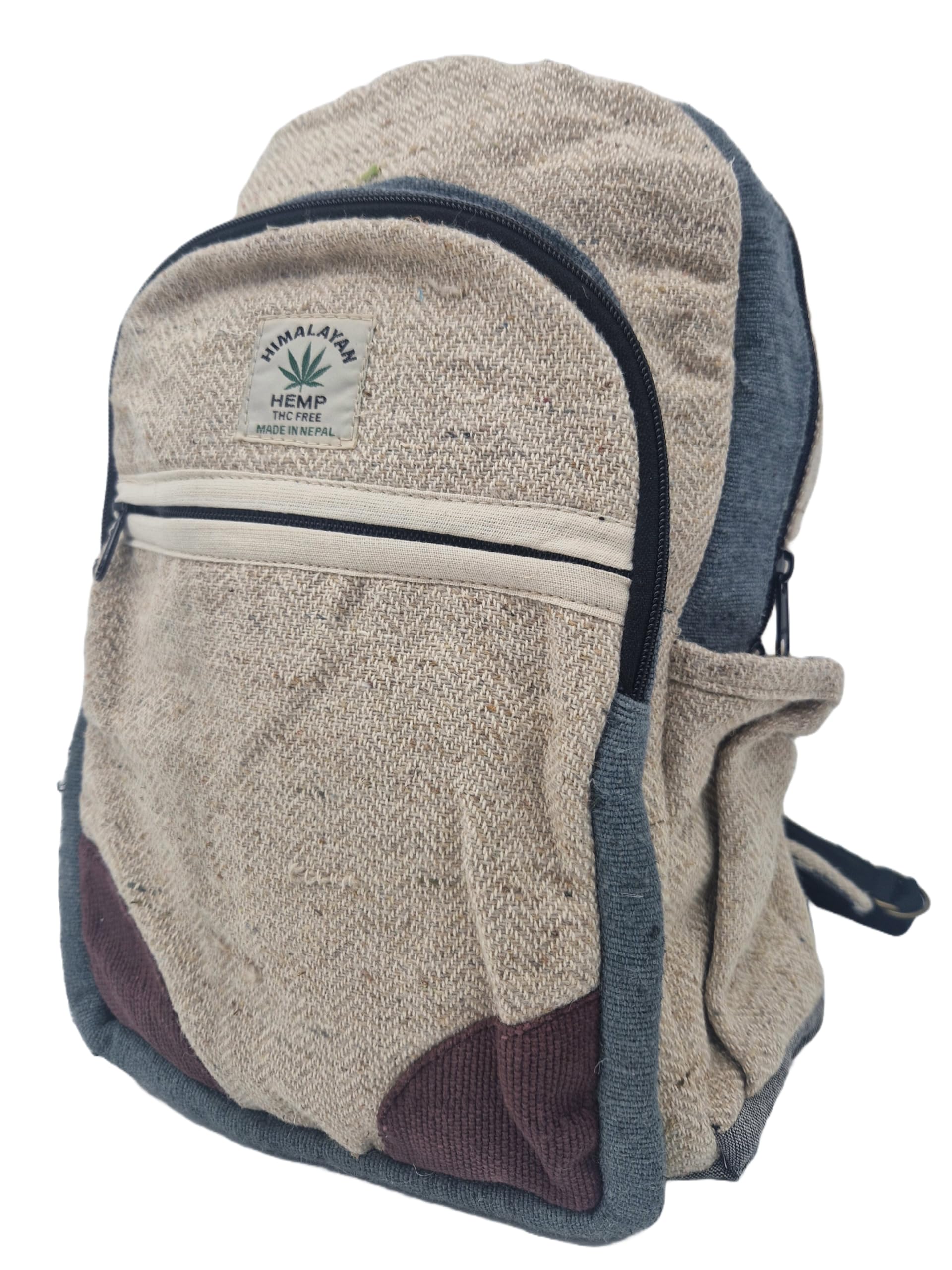 Zaino in canapa, durevole, sostenibile ed elegante, per uomini e donne, leggero, perfetto per viaggi, escursioni, scuola o lavoro, ecologico, autentico fatto a mano in Nepal