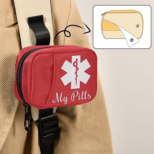 Miniatura 6 de Organizador de píldoras, pastillero médico para 7 días, bolsa organizadora de píldoras de viaje con cremallera, funda semanal portátil, tamaño