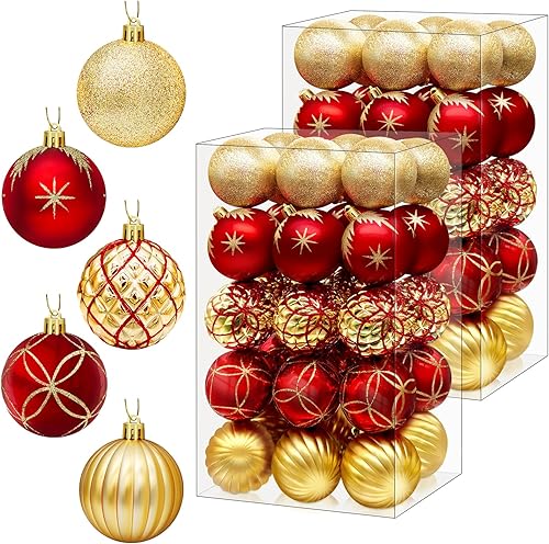 Miniatura 10 de DeckTheHalls Bolas de Navidad Ornamentos, 30 piezas de decoración de Navidad de 2.5 pulgadas para colgar en el árbol de Navidad, adornos de bolas de