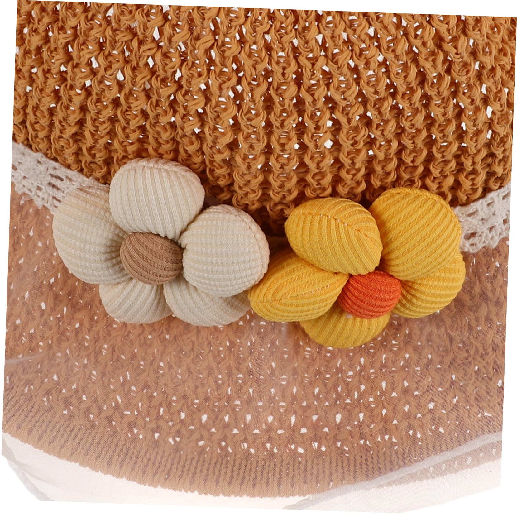 HHRFCS Sombrero de Sol para niño y niña, Sombrero de Playa de Paja para niño y niña, Actividades al Aire Libre de Verano, Flor de Encaje, Color Caqui