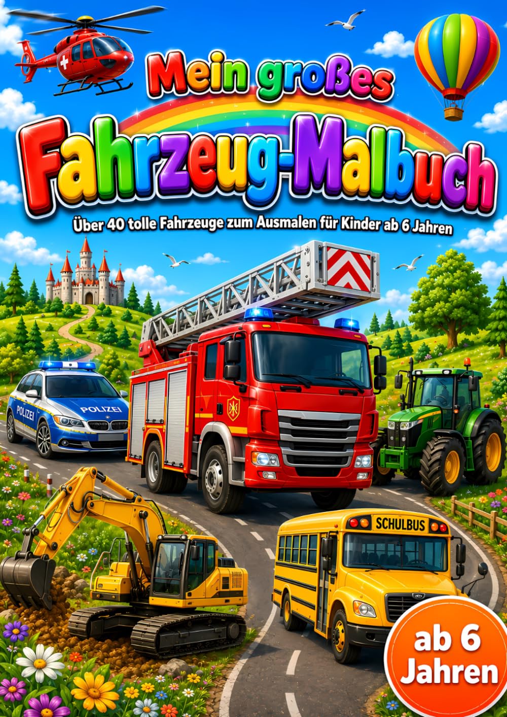 Mein großes Fahrzeug-Malbuch: Über 40 tolle Fahrzeuge zum Ausmalen für Kinder ab 6 Jahren