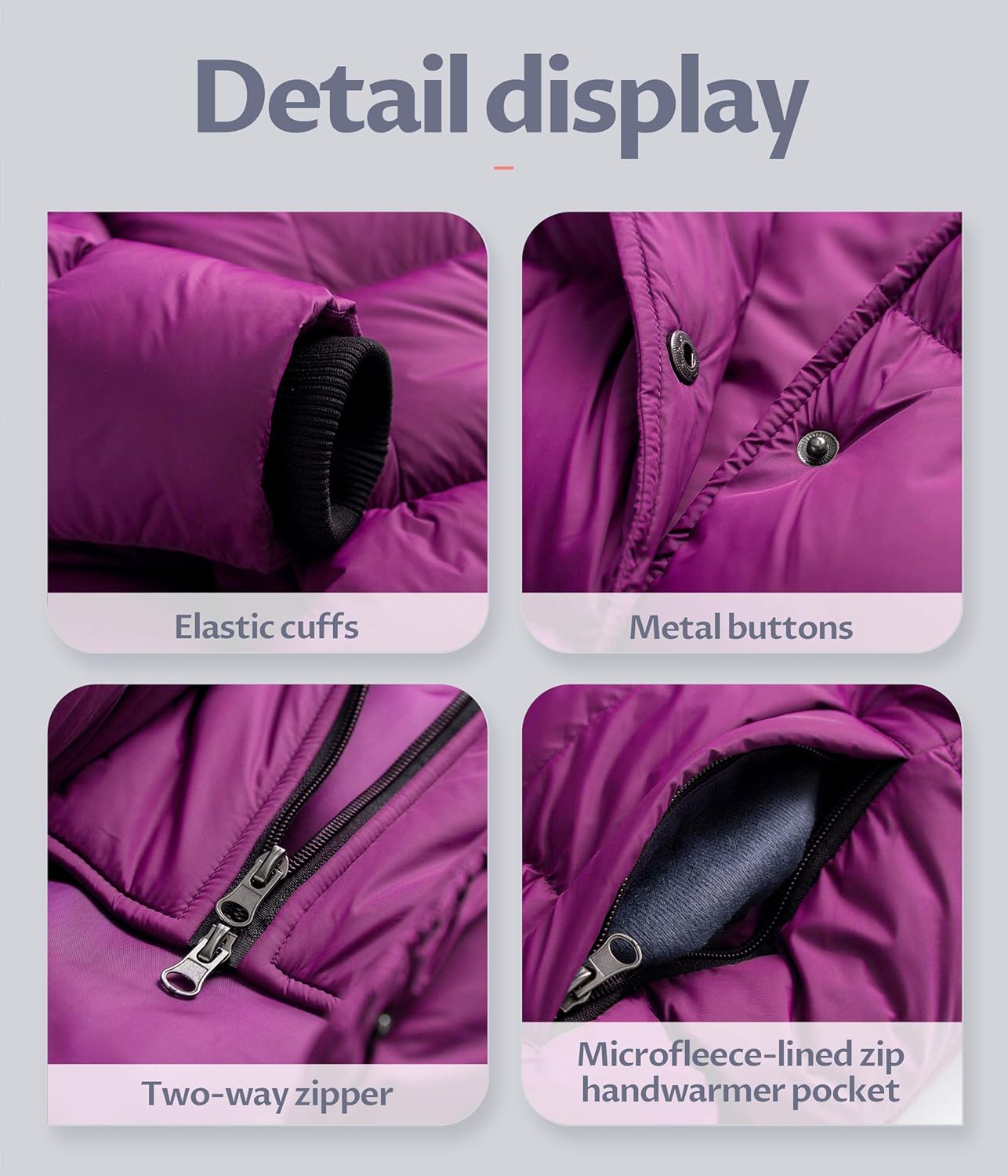 CREATMO US Women's Winter Snow Jacket Long Fur Puffer Coat With Removable Faux Fur Trim - Image 7