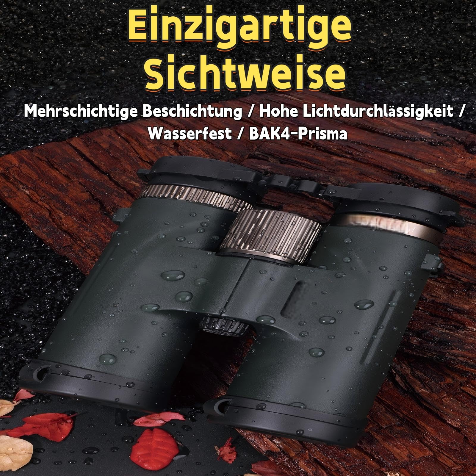 Bosco Ferngl¤Ser C9 12 x 42 Binocolo Originale ad Alta Risoluzione e Alto Ingrandimento Dispositivo di Visione Notturna per Adulti, Binocolo All-Round Outdoor per Ricerca Uccelli/Viaggi (nero)