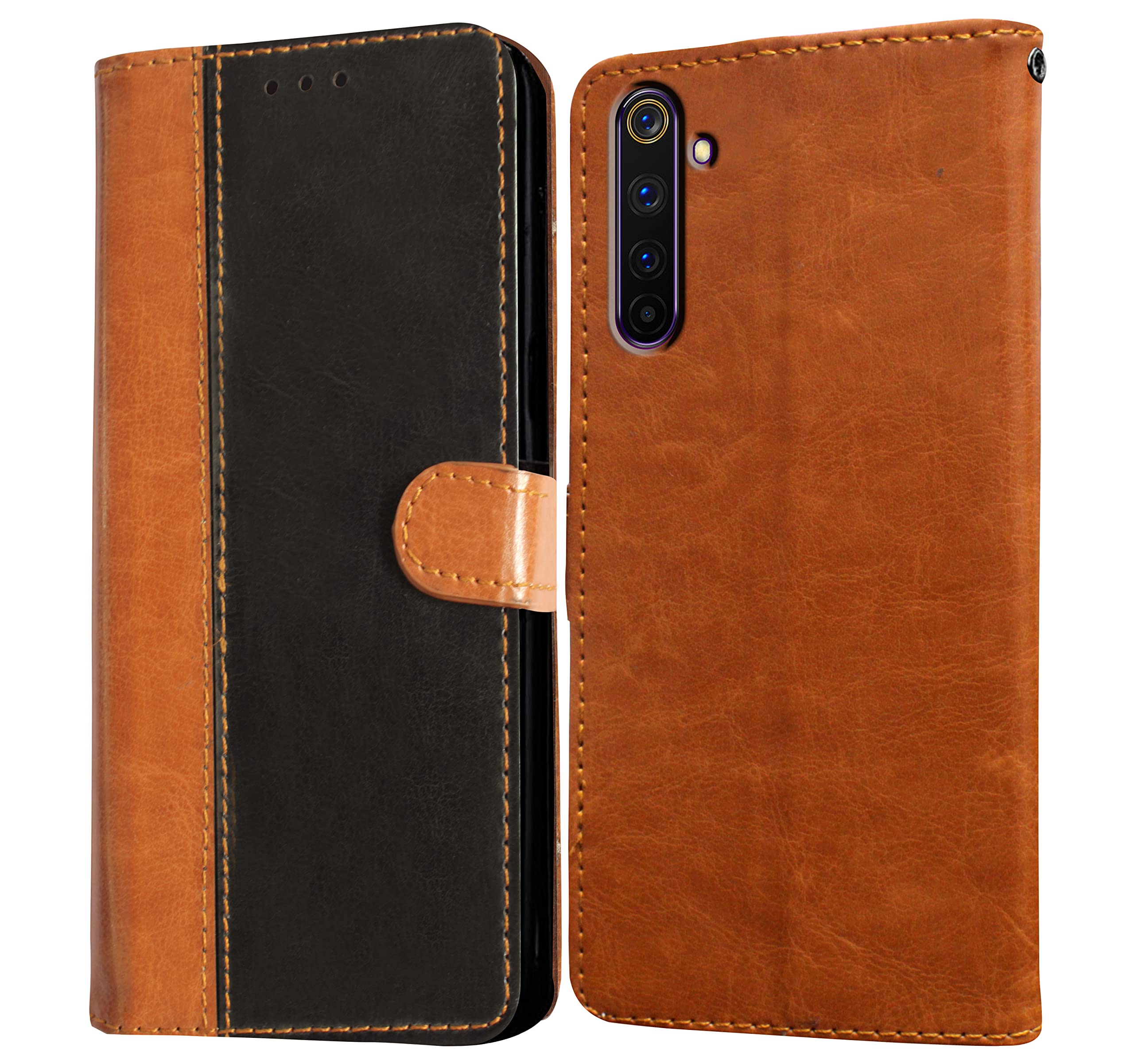Amazon Brand- Solimo Flip for Realme 6 Pro (Leather_CamelBlack) (B0BHV1WXSY) Amazon Price History, Amazon Price Tracker