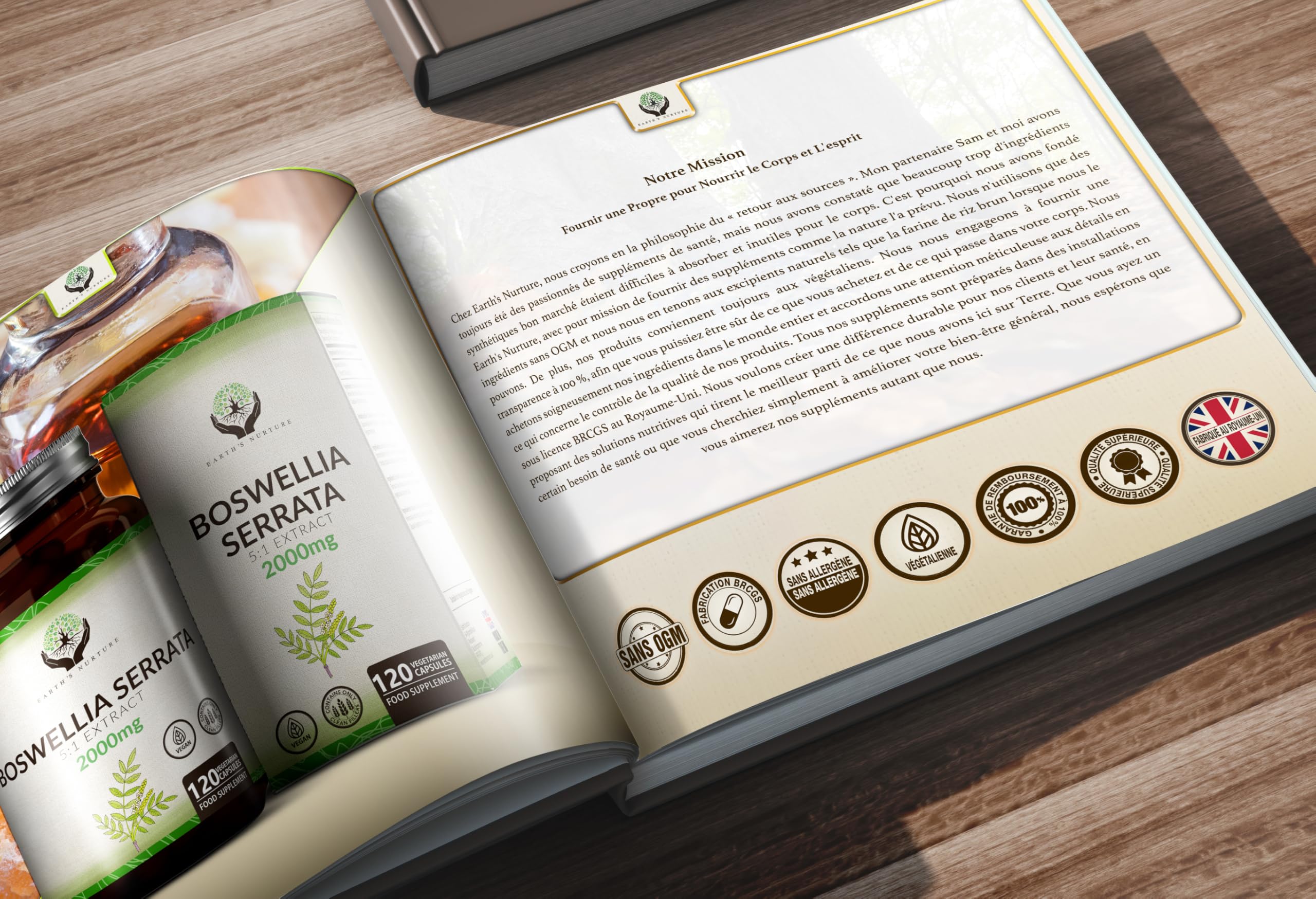 EN Boswellia Serrata | Boswellia Haute Teneur 5:1 Extrait - 2000 mg Boswelia par Portion | 120 Gélule | Sans OGM Sans Gluten Sans Produit Laitier | Fabriqué au Royaume-Uni