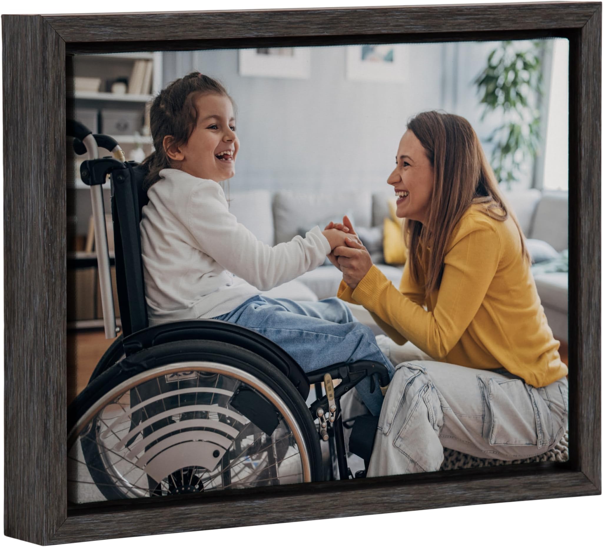 Kate and Laurel Custom Printed Framed Canvas Wall Art; 13x10 Dark Gray; Sylvie Personal Canvas Print with Your Photos for Bedroom or Living Room Gallery Wall Decor | Printed and Hand Framed in the USA