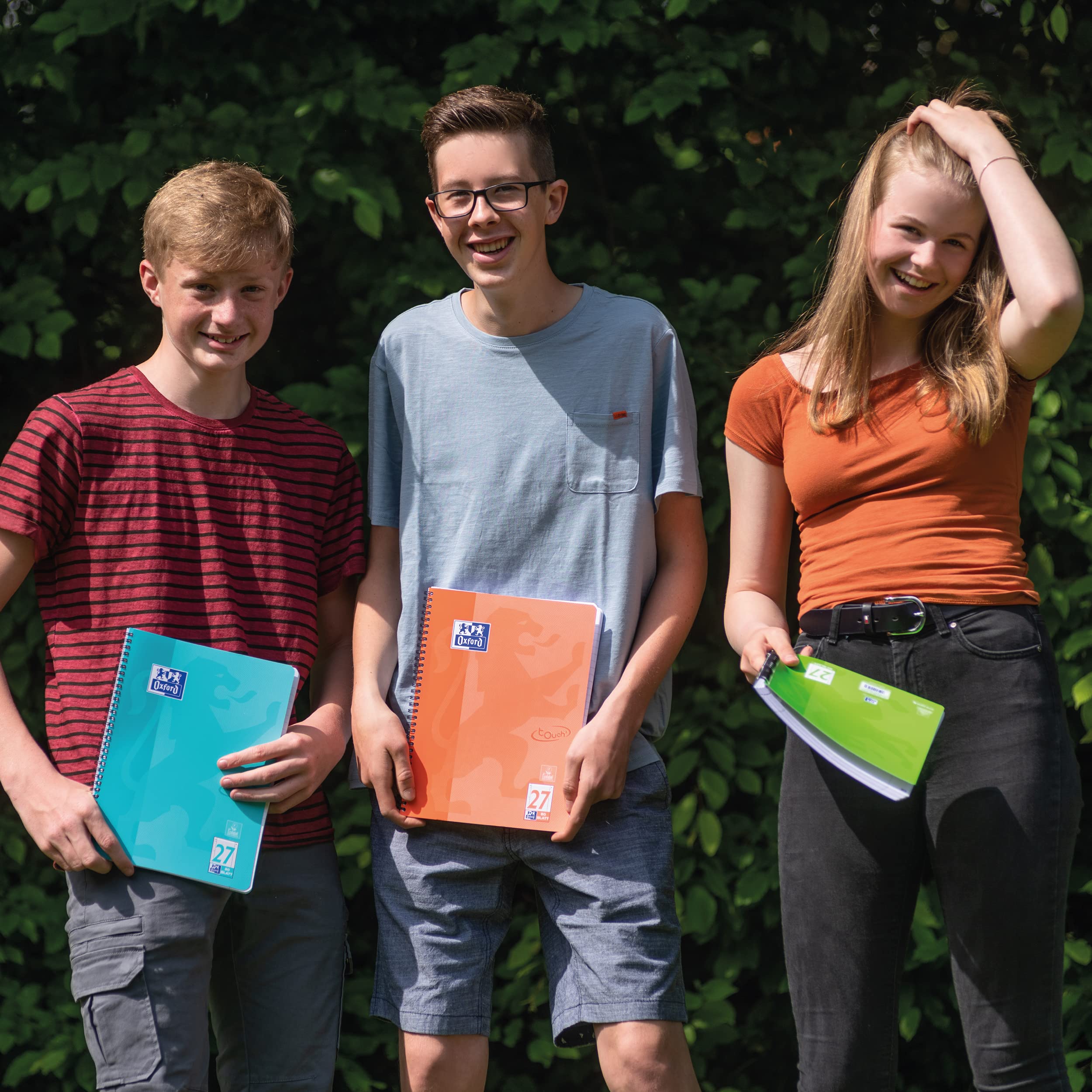 Oxford Touch Collegeblock A4, liniert, 160 Seiten, türkis, 10 Stück | Lineatur 27 - liniert mit Rand links und rechts