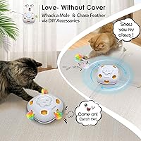 Vista 4 de ORSDA 4 in 1 Interactive Cat Toys - Automatic Cat Toys for Indoor Cats & Kittens, 8 Holes Mice Whack-A-Mole, Hide and Seek Smart Motion with 5PCS