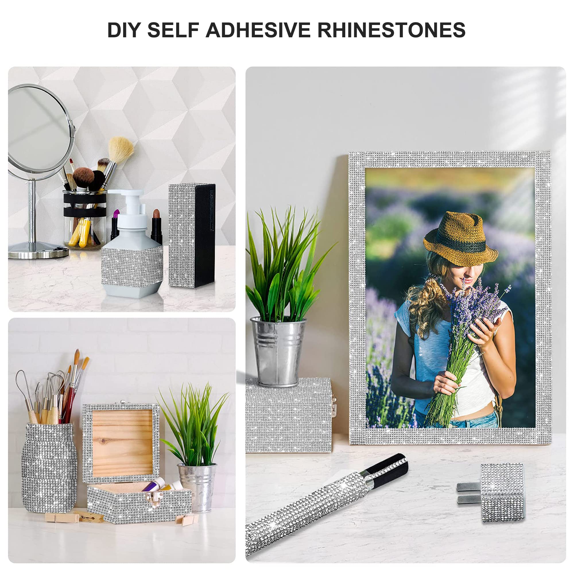 Zelfklevende Strass Diamanten Lint Rol Voor Doe-het-zelf Decoratie En Kunst Ambachten Lichtroze 14 Mm Breed